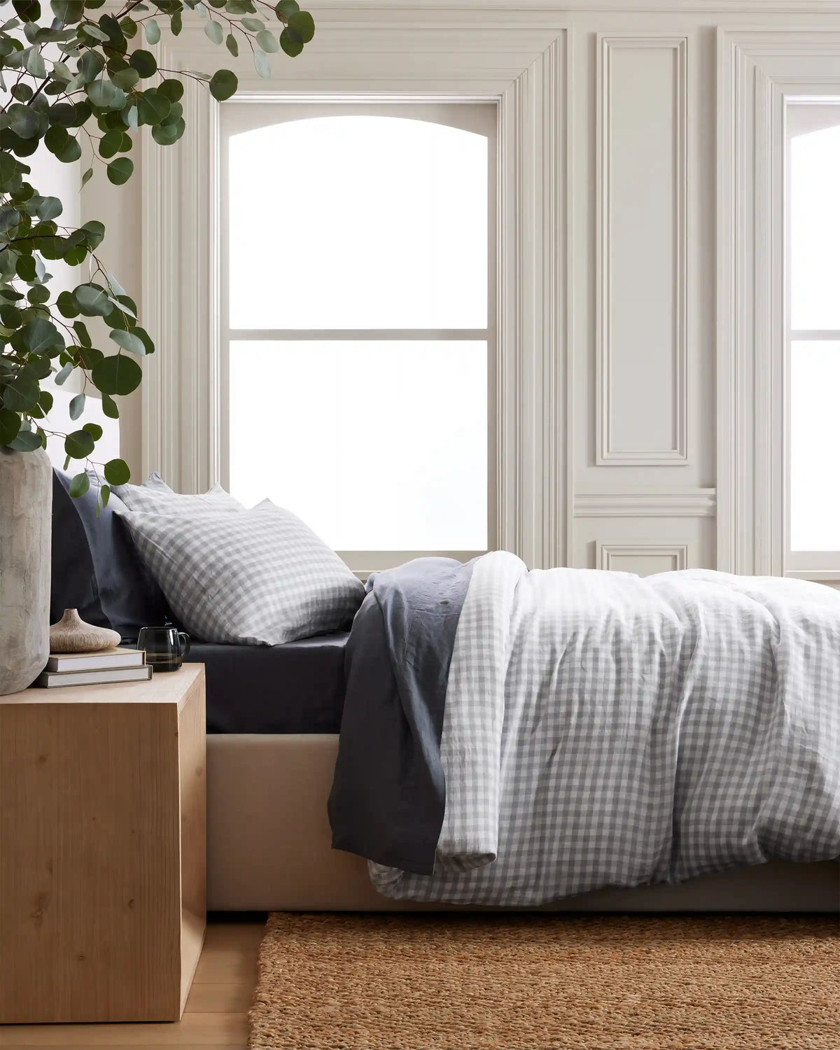 European Linen Gingham Deluxe Bedding Bundle