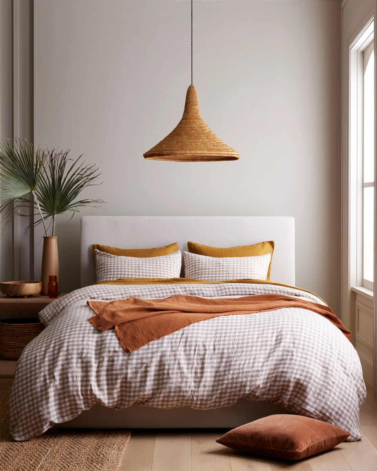 European Linen Gingham Duvet Cover