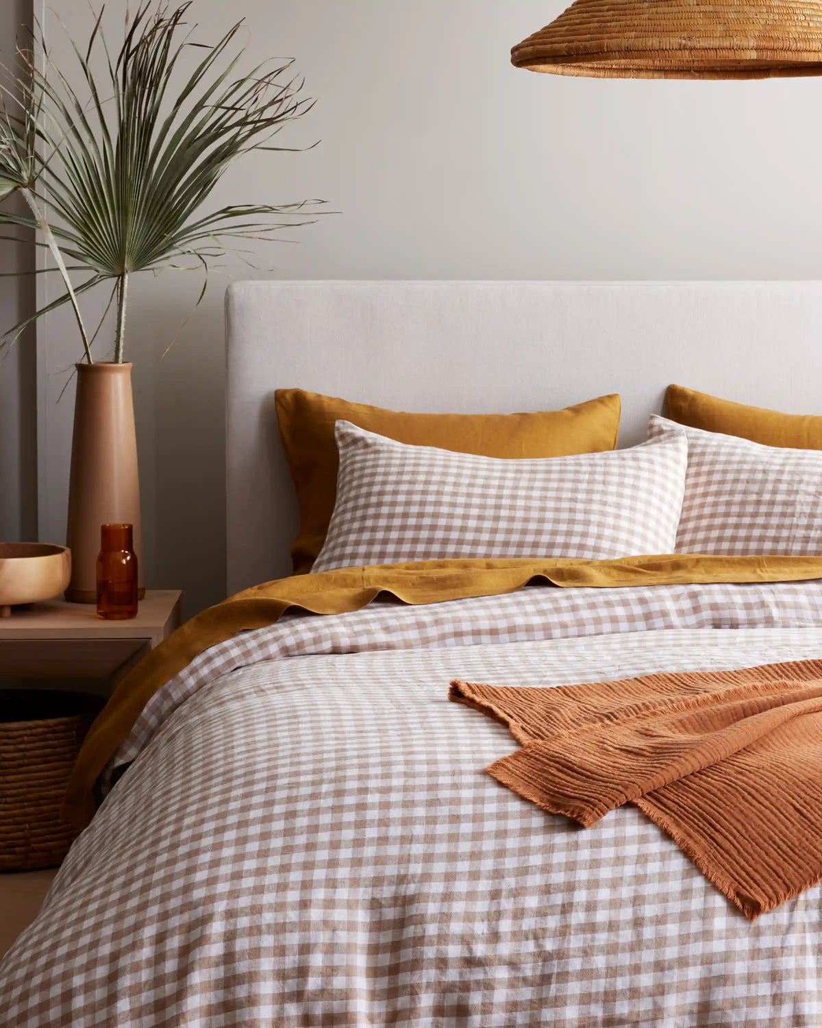 European Linen Gingham Duvet Cover