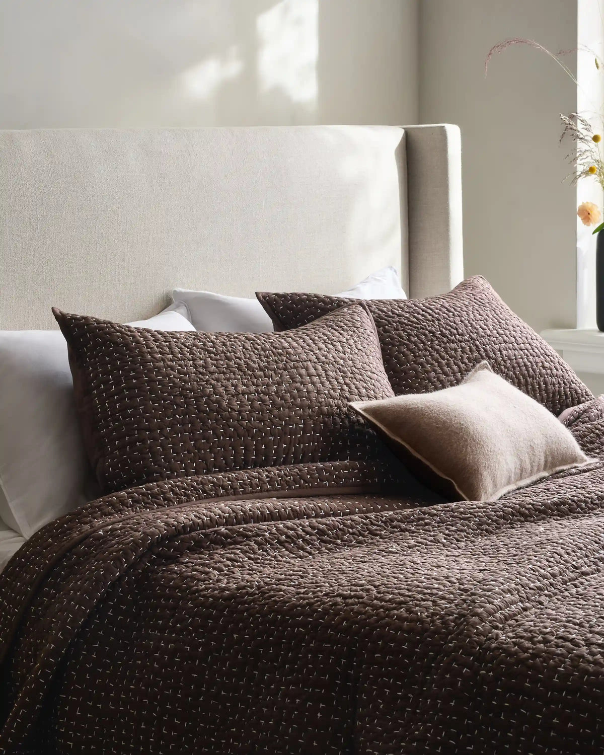 Organic Cotton Hand Stitched Quilted Sham Set