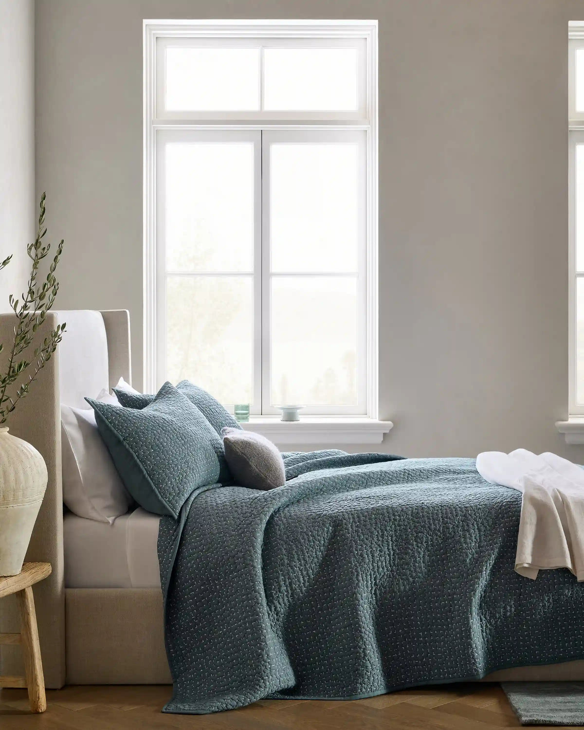 Organic Cotton Hand Stitched Quilted Sham Set