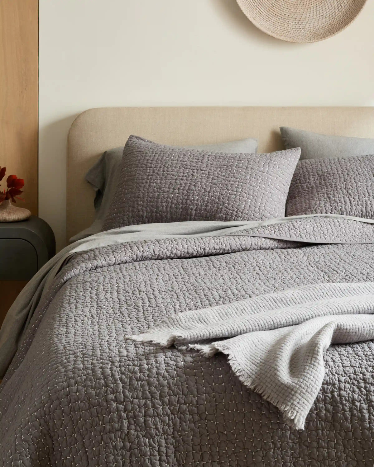 Organic Cotton Hand Stitched Quilted Sham Set