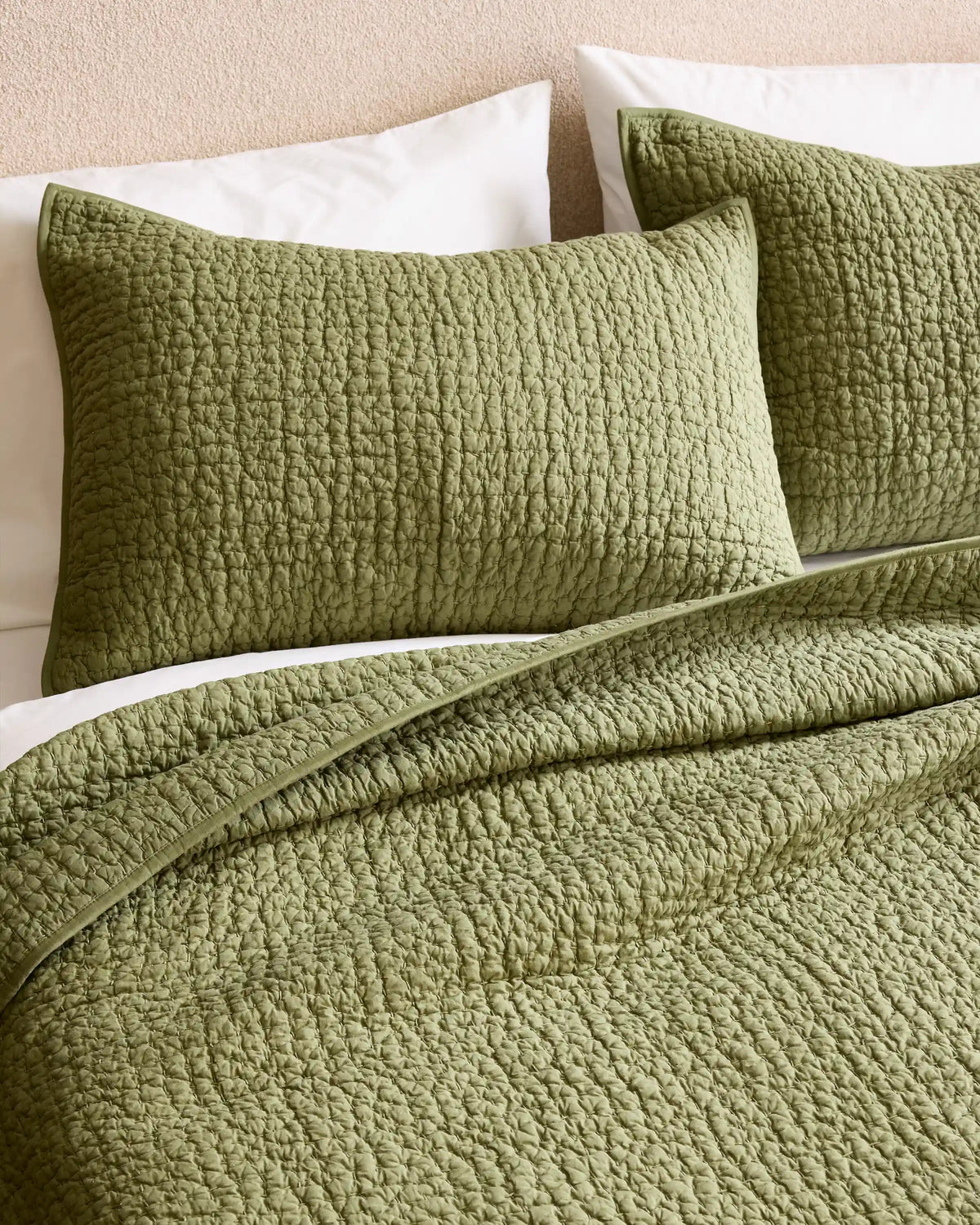 Organic Cotton Hand Stitched Quilted Sham Set