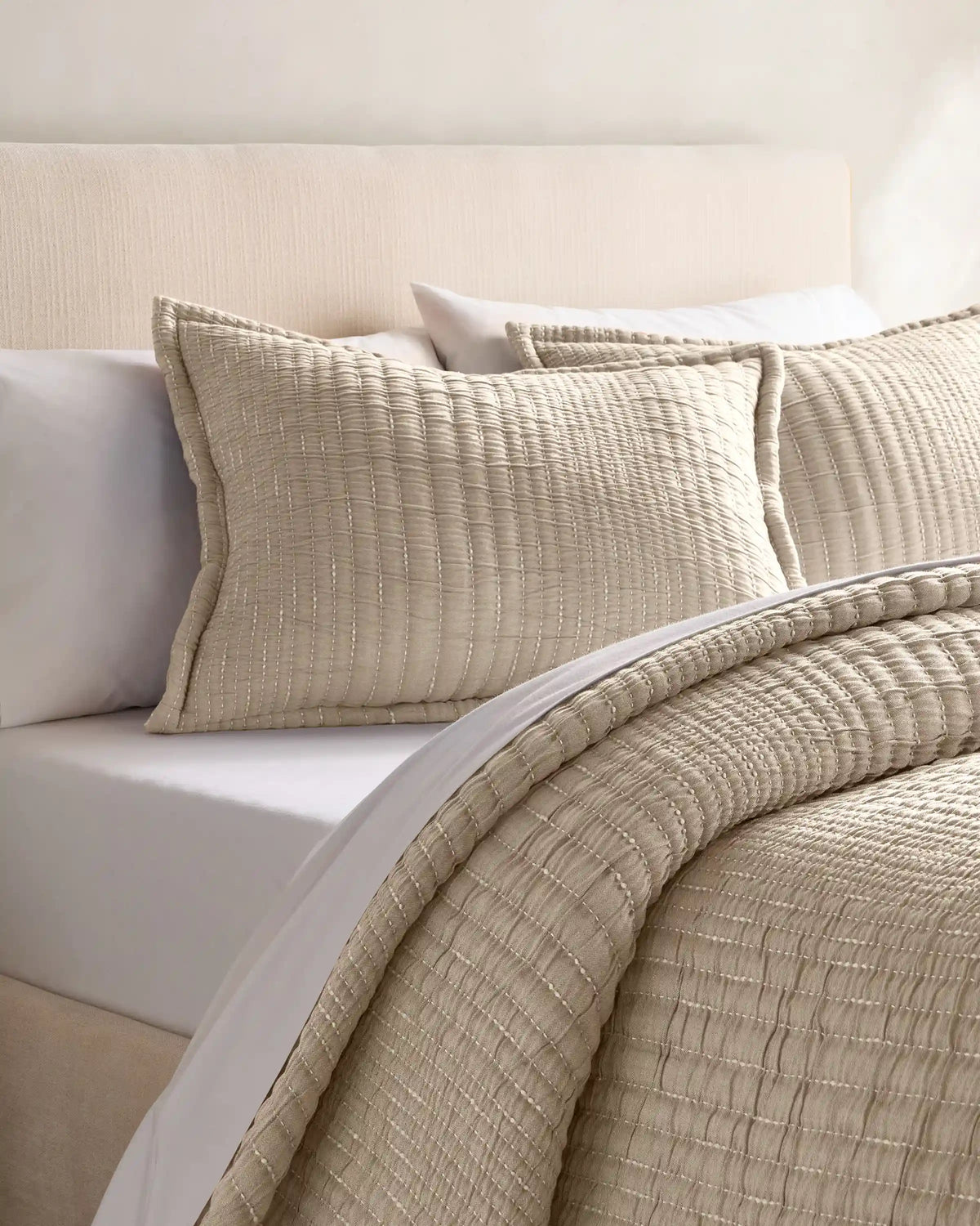 Organic Cotton Channel Stitch Sham Set
