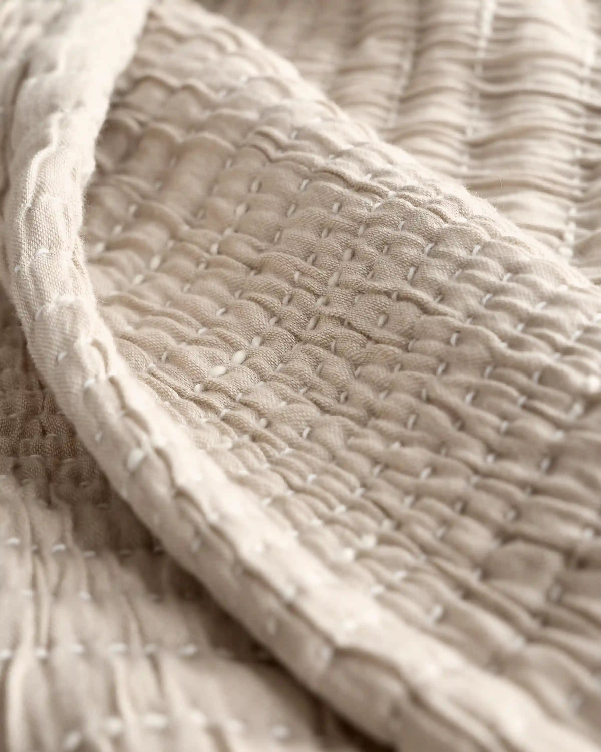 Organic Cotton Channel Stitch Coverlet Set