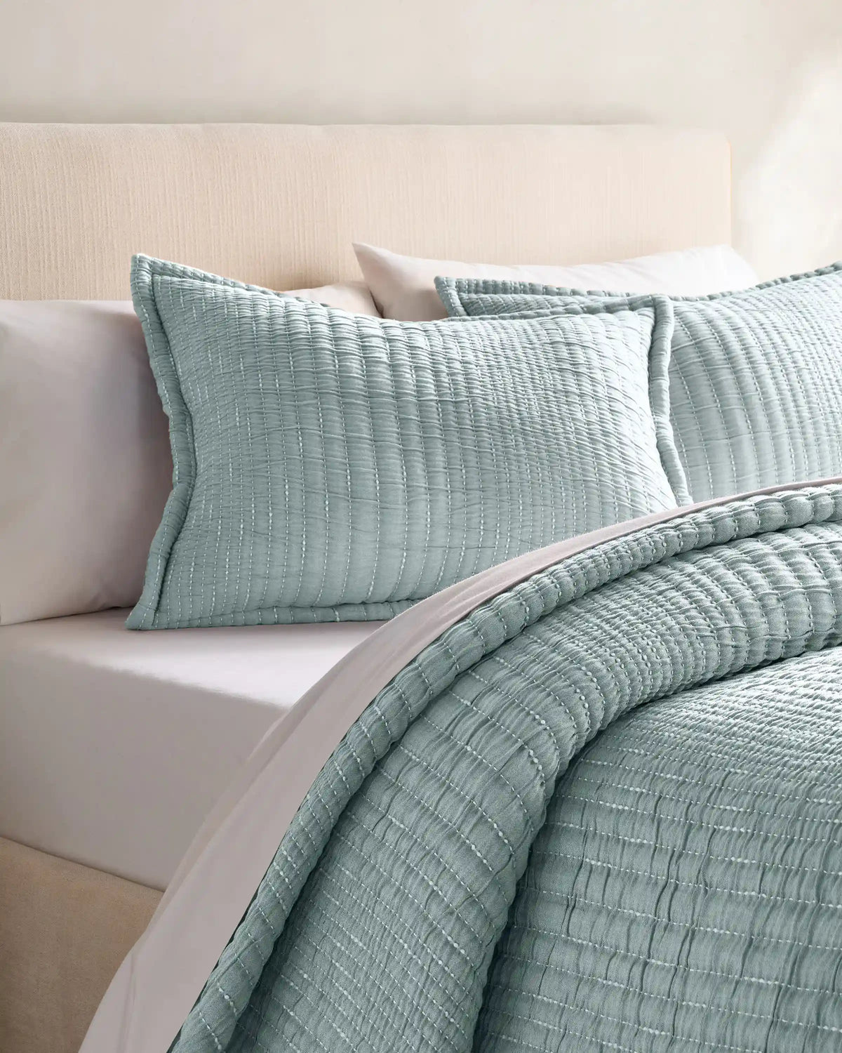 Organic Cotton Channel Stitch Sham Set