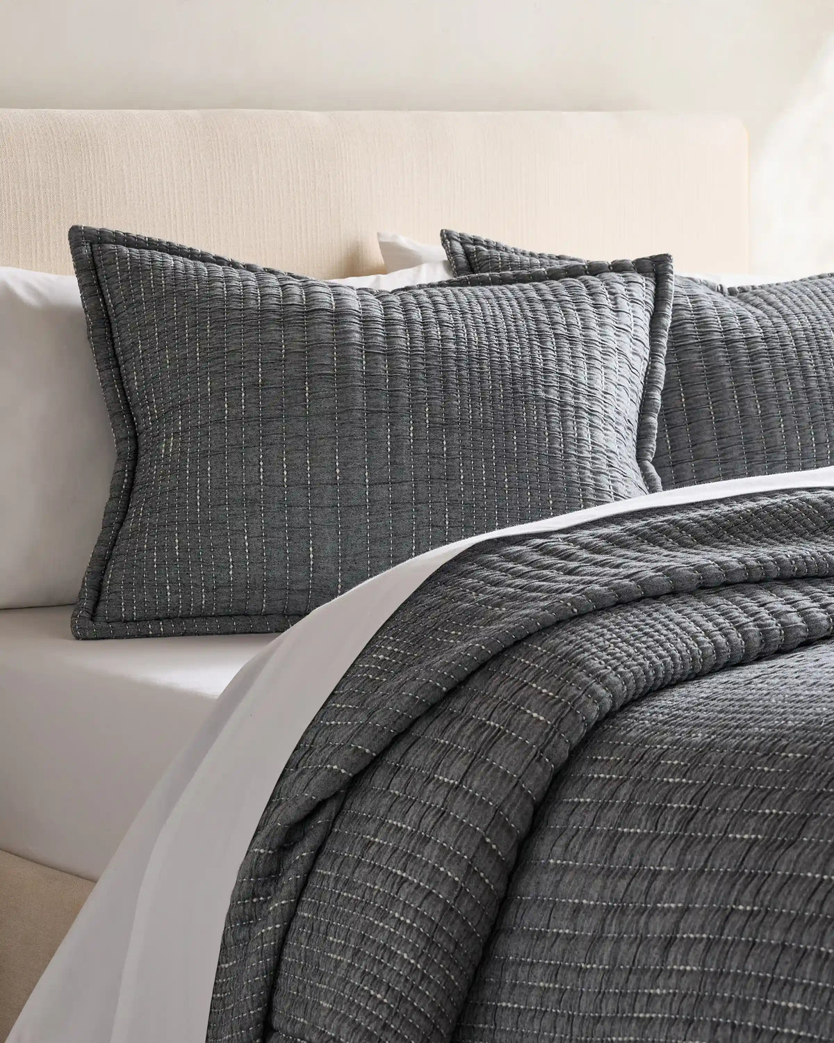 Organic Cotton Channel Stitch Sham Set