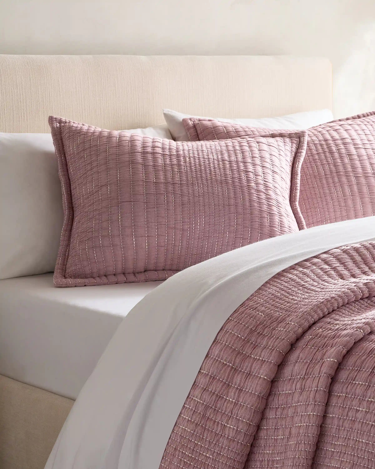Organic Cotton Channel Stitch Sham Set
