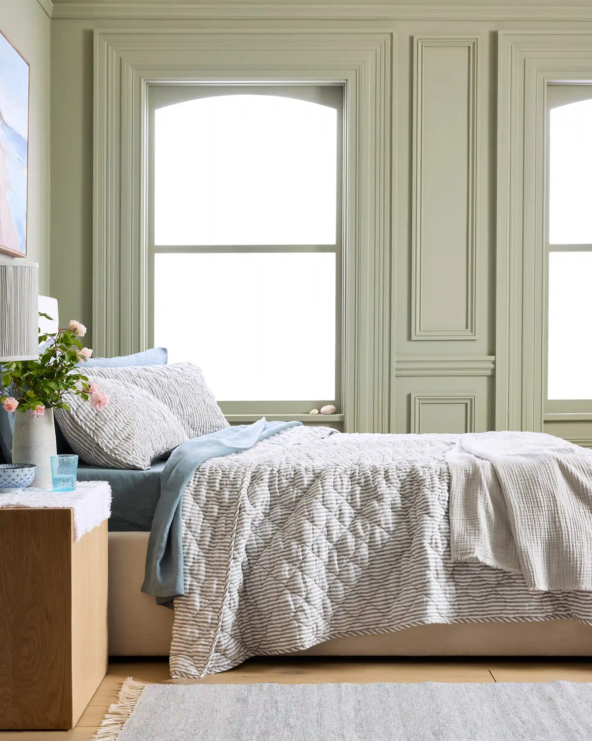 European Linen Stripe Quilt