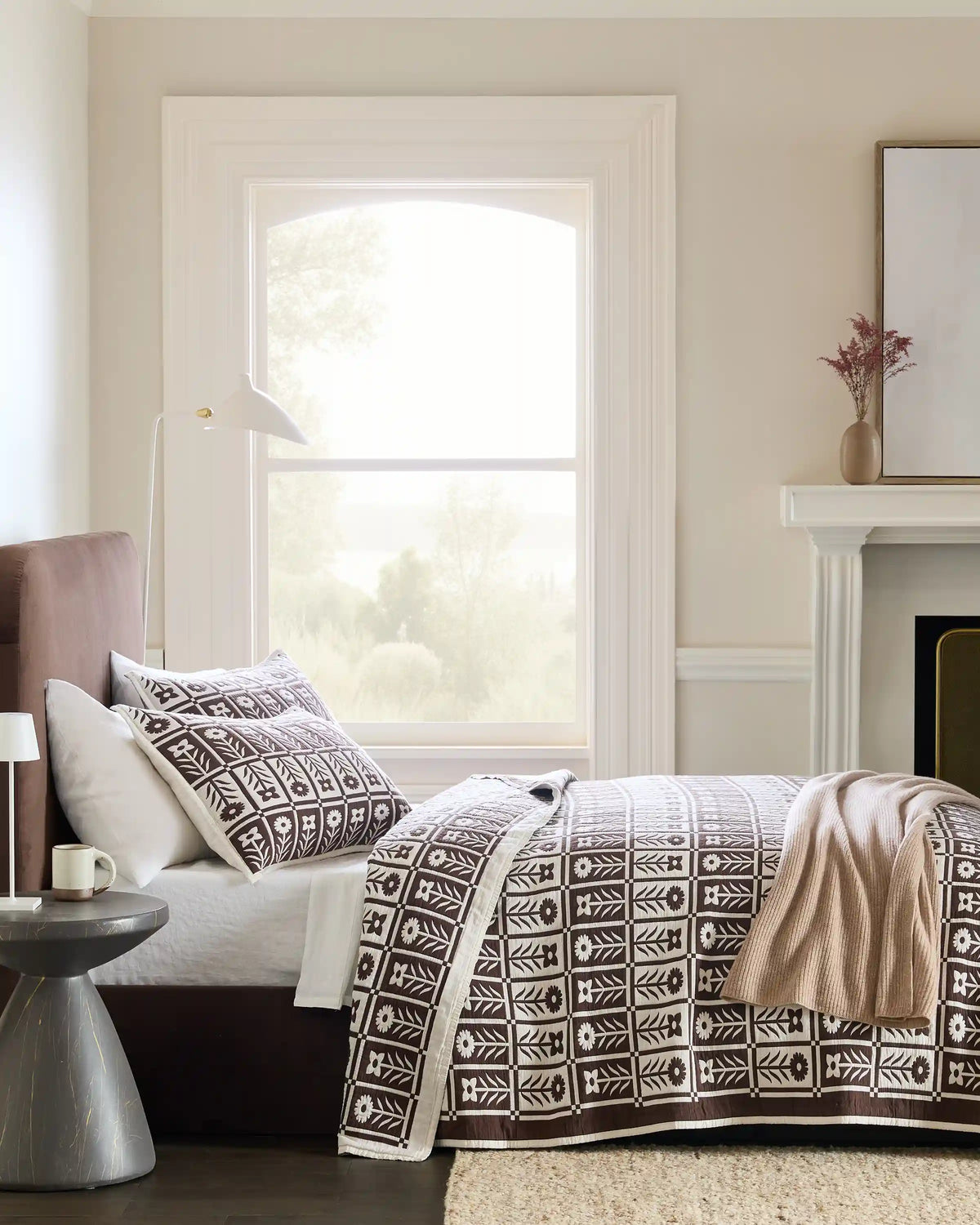 Organic Cotton Jacquard Floral Coverlet Set
