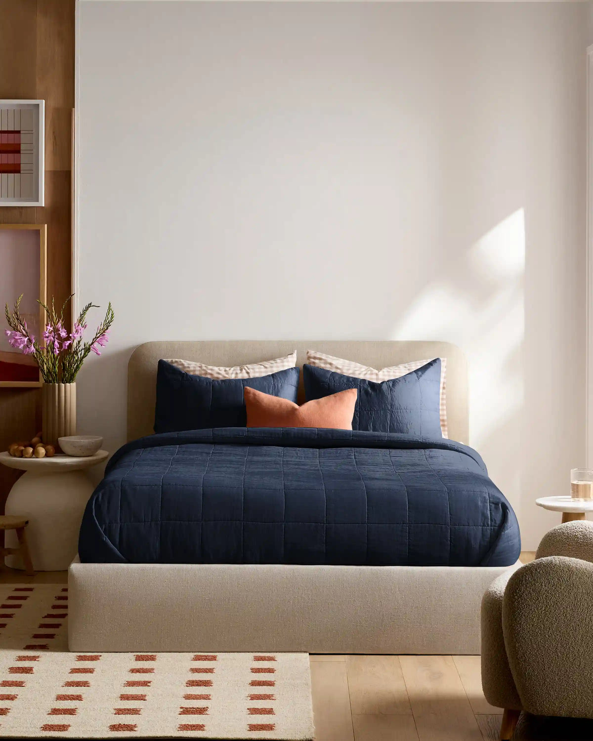 Lightweight European Linen Box Quilted Sham Set