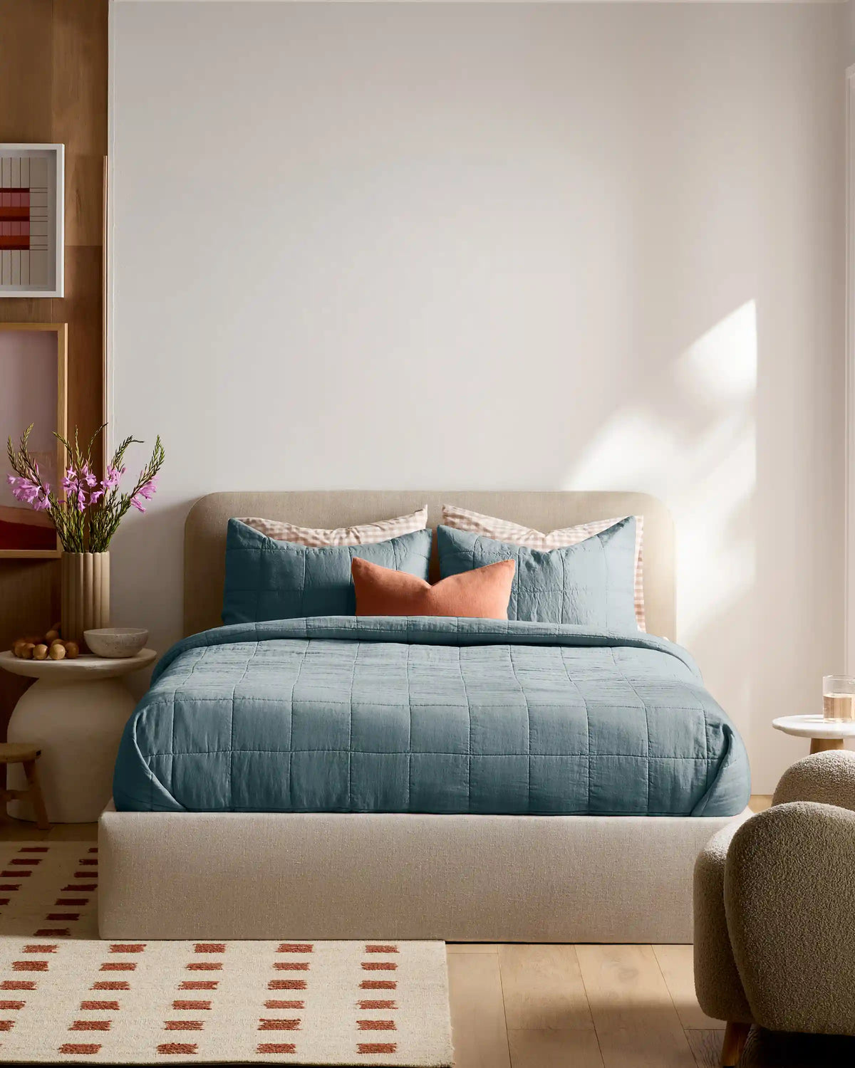 Lightweight European Linen Box Quilted Sham Set