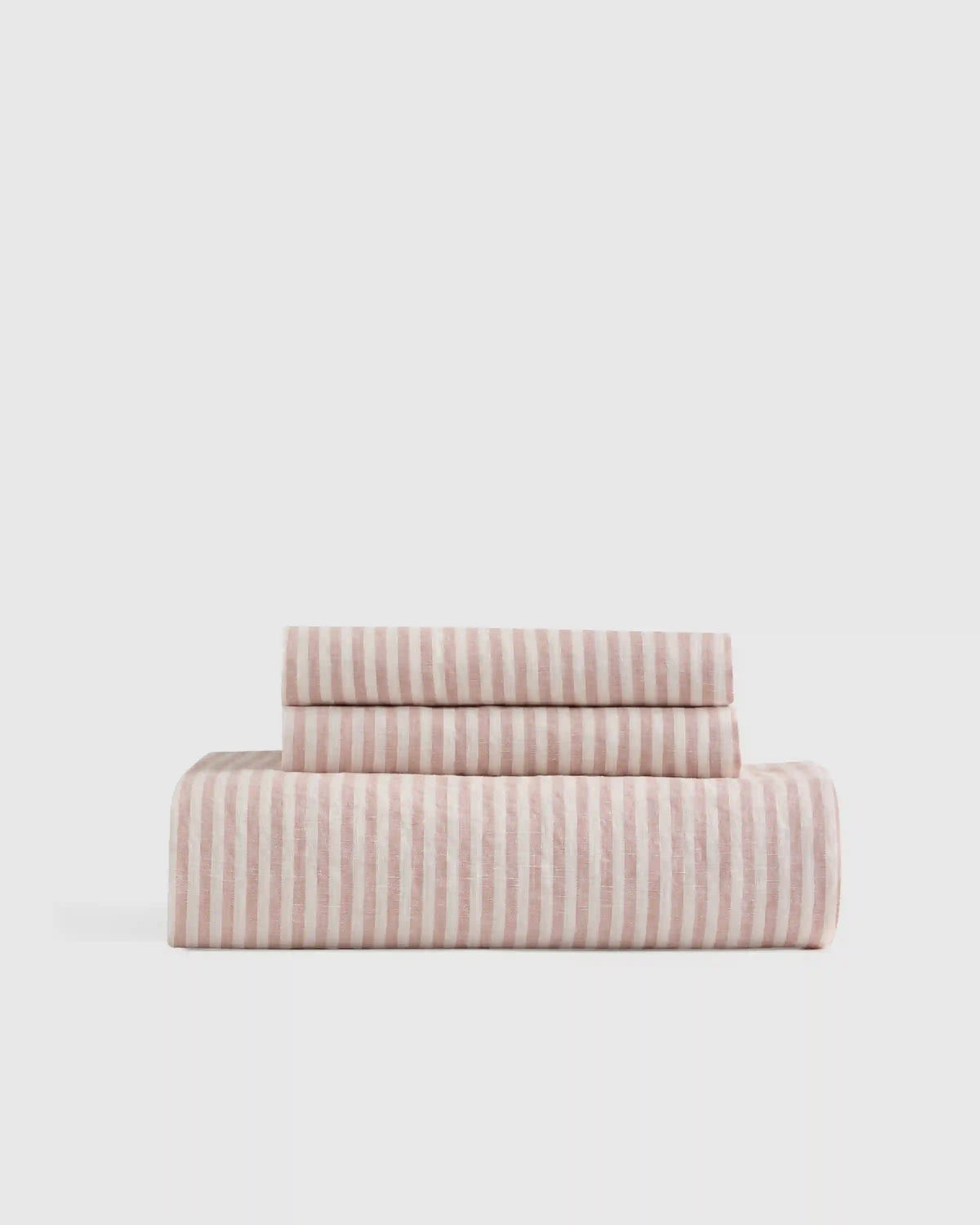 European Linen Stripe Fitted Sheet Set