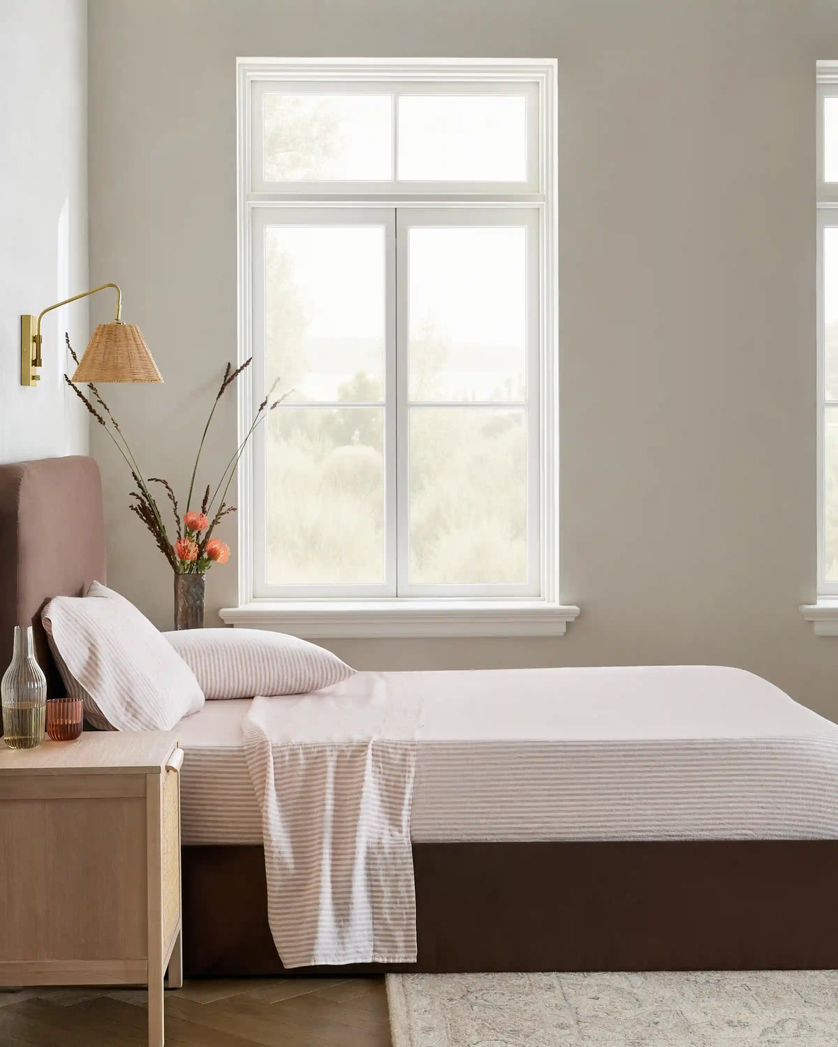 European Linen Stripe Deluxe Bedding Bundle