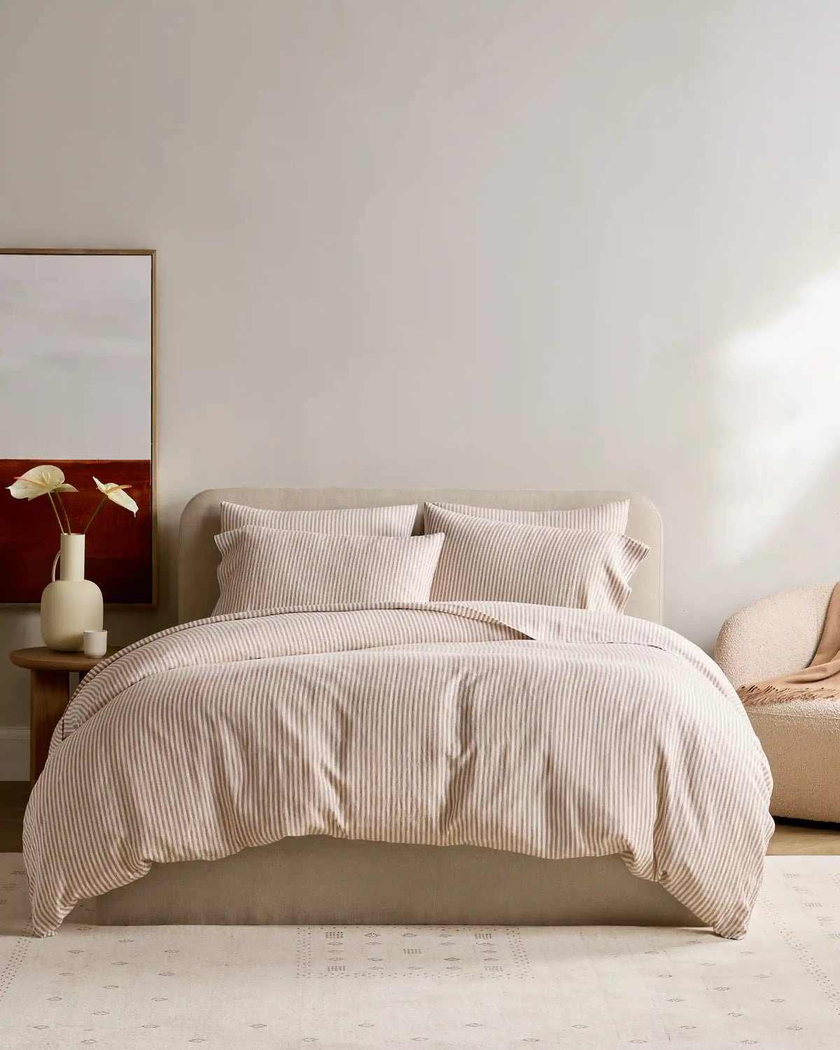 European Linen Stripe Duvet Cover