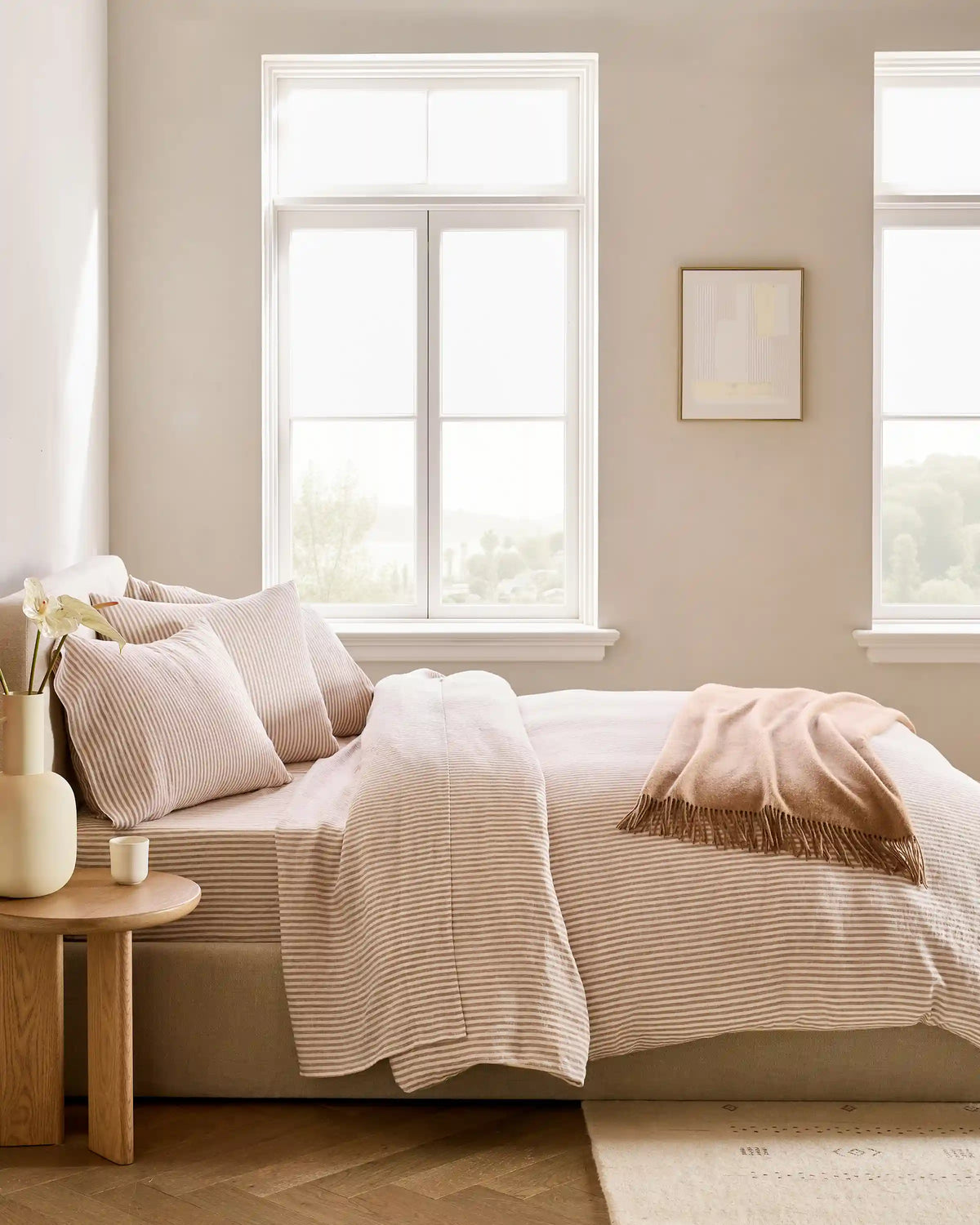 European Linen Stripe Duvet Cover