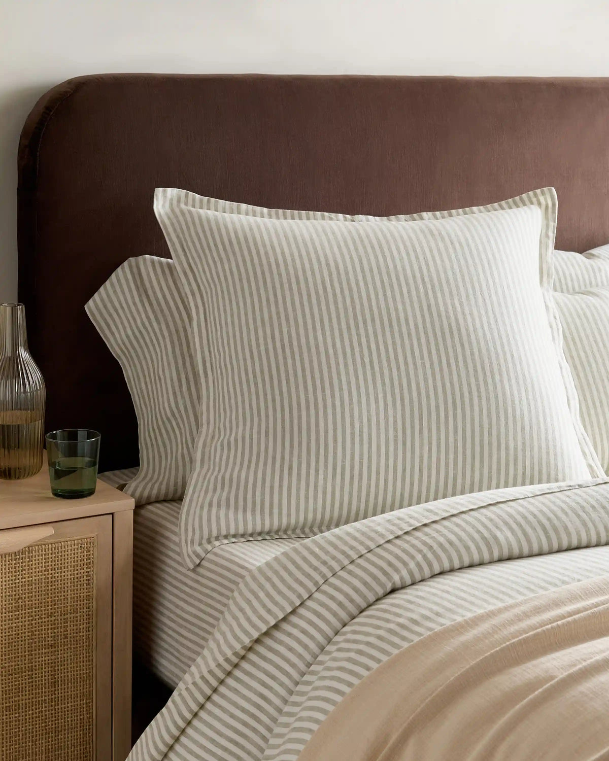 European Linen Stripe Euro Sham