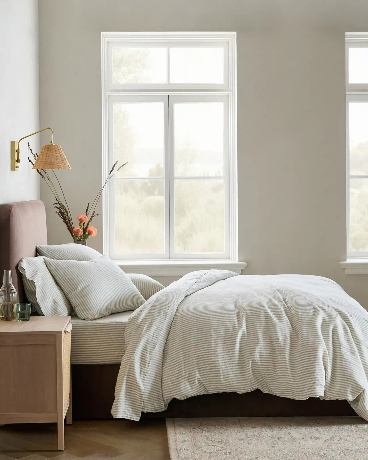 European Linen Stripe Duvet Cover