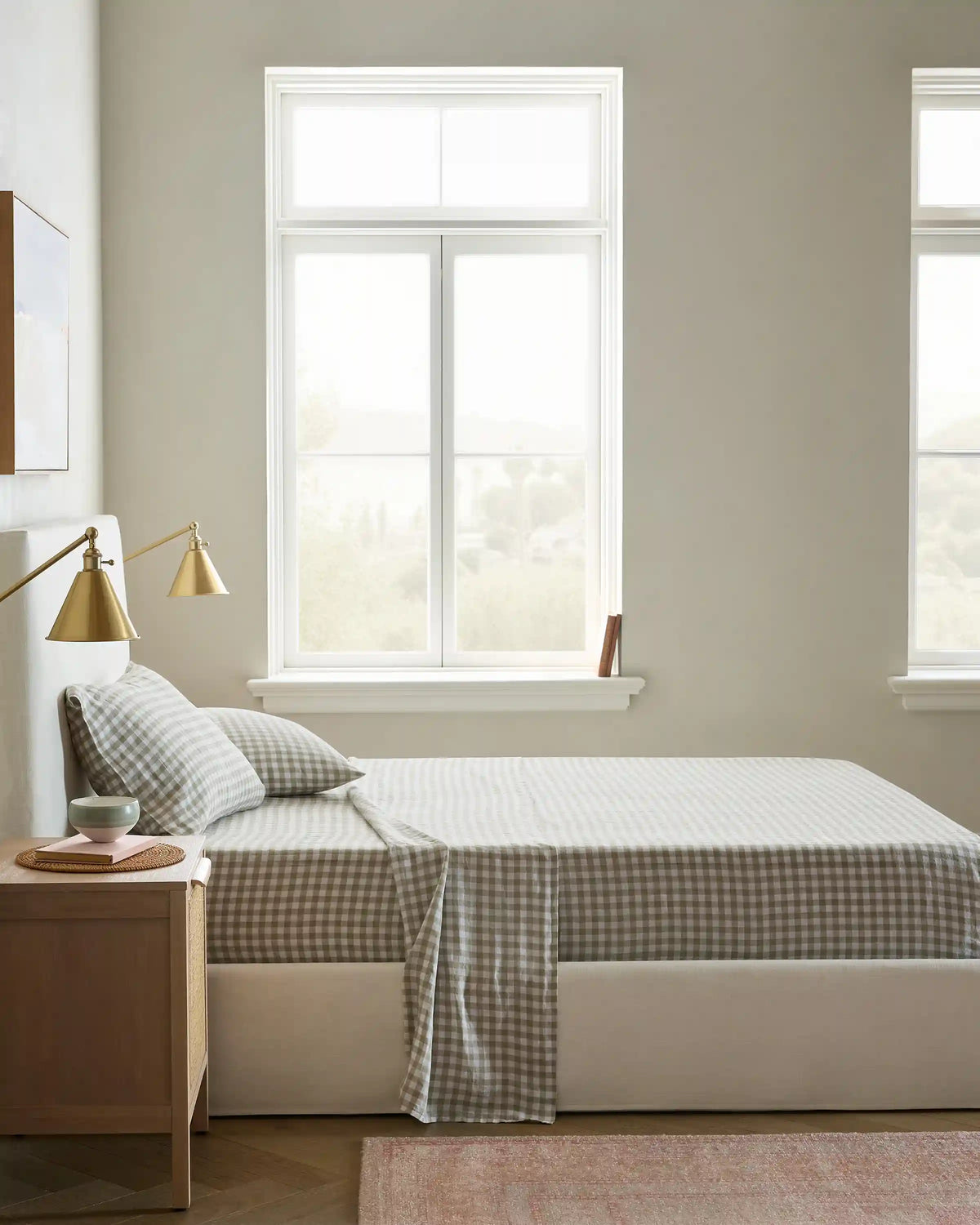 European Linen Gingham Sheet Set