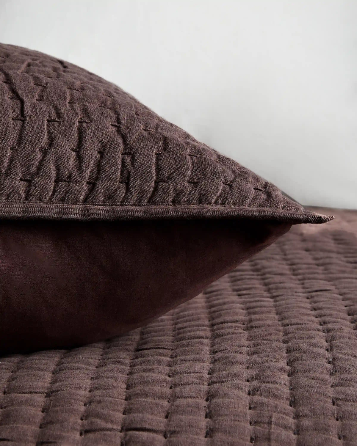 European Linen Cotton Stitch Sham Set