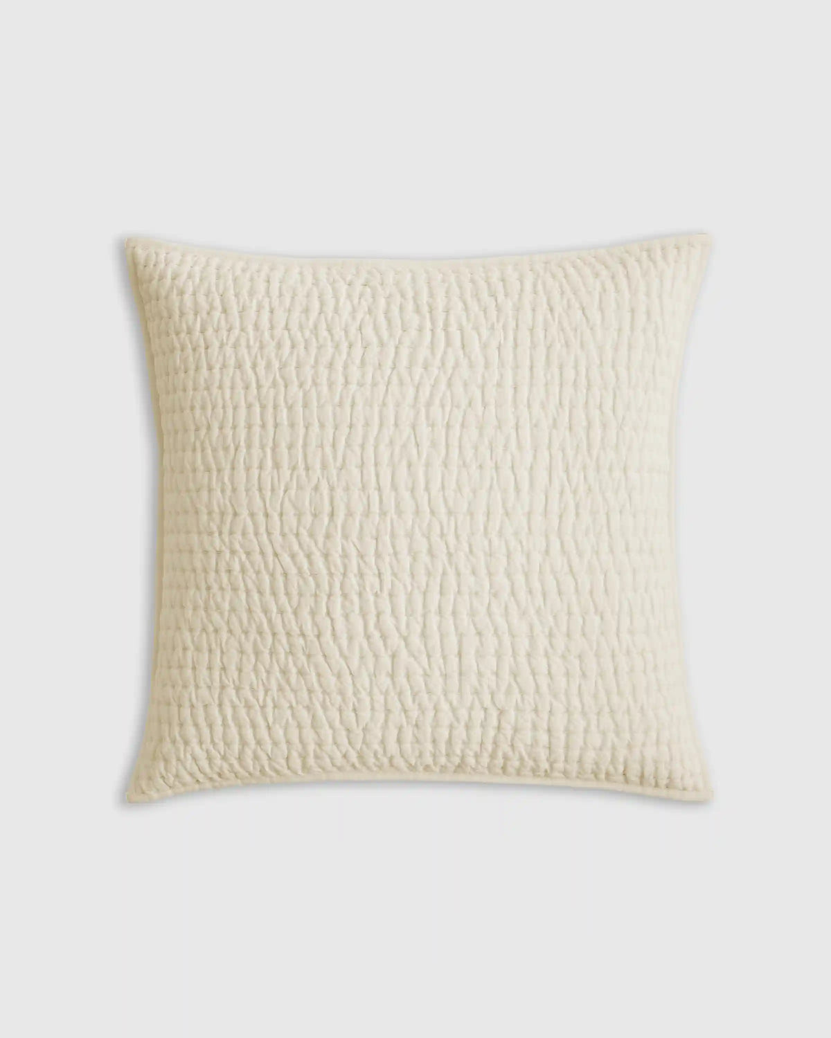 European Linen Cotton Stitch Quilted Euro Sham