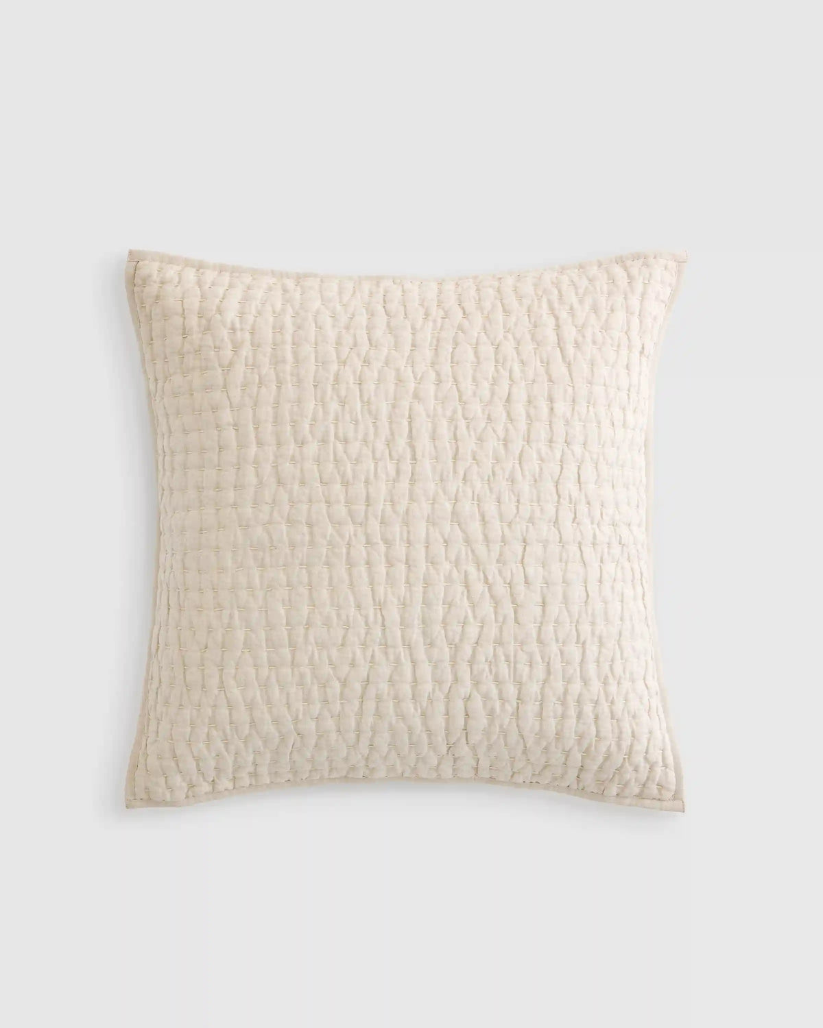 European Linen Cotton Stitch Quilted Euro Sham