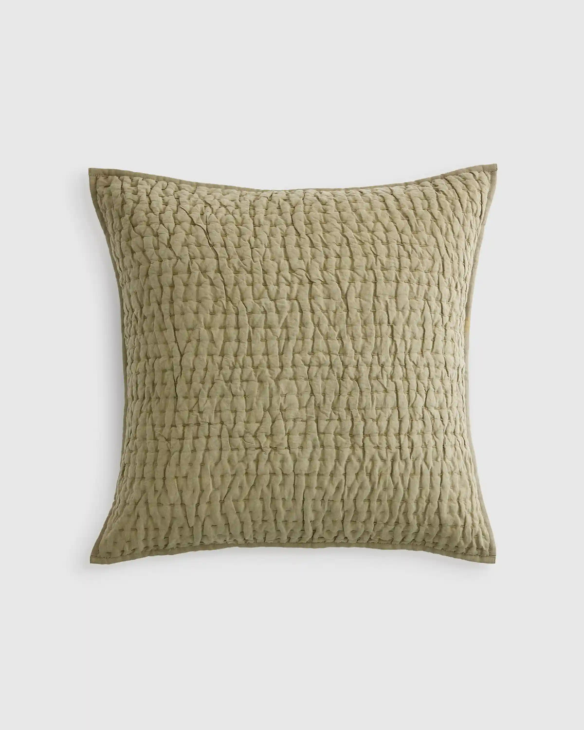 European Linen Cotton Stitch Quilted Euro Sham