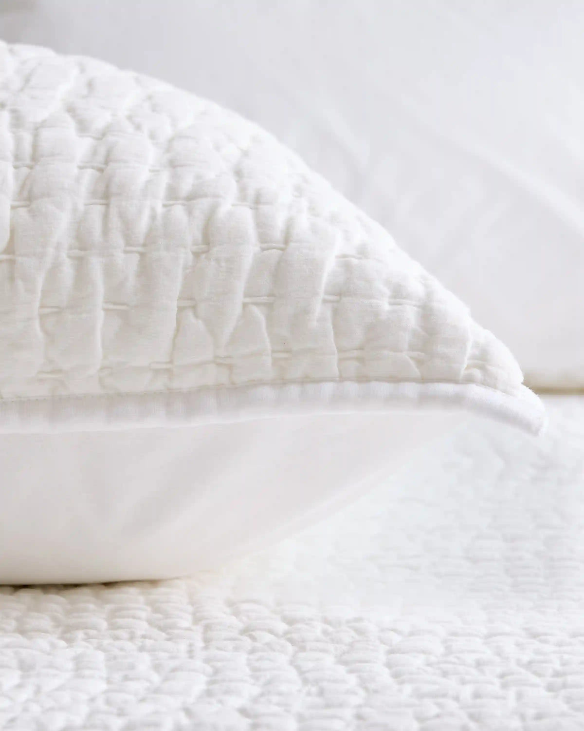 European Linen Cotton Stitch Quilted Euro Sham