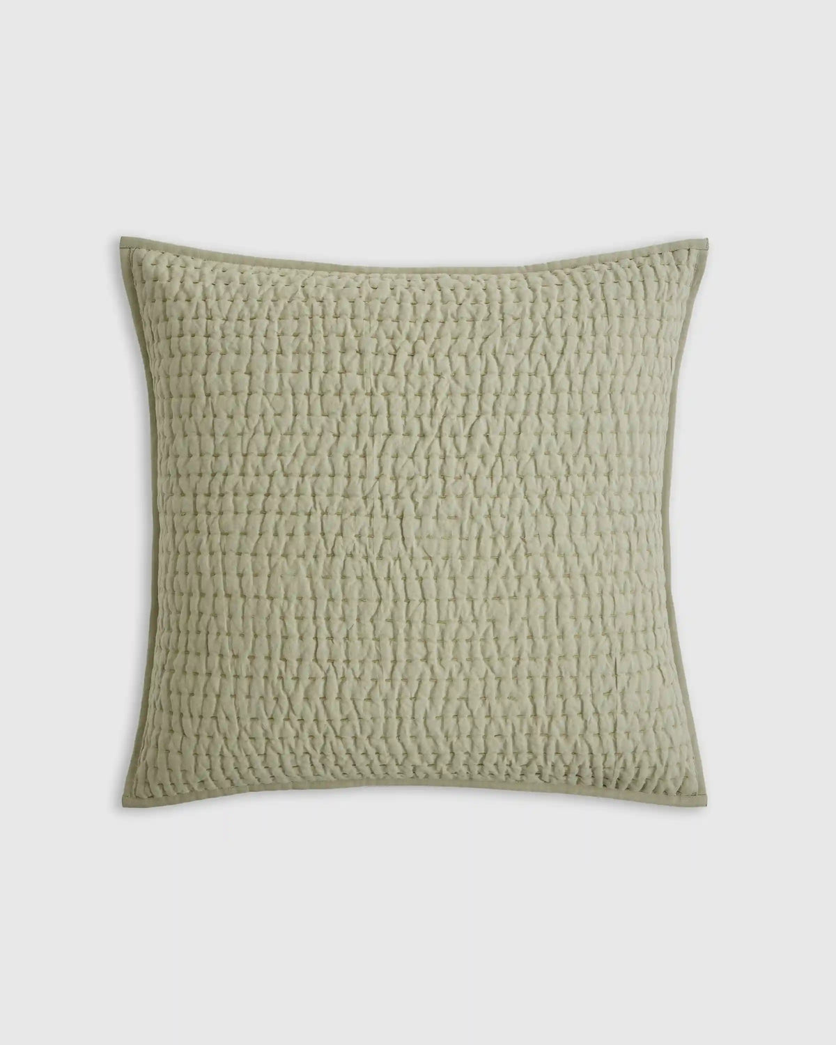 European Linen Cotton Stitch Quilted Euro Sham