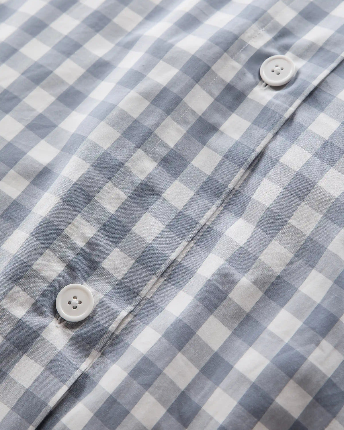 Organic Crisp Percale Gingham Duvet Cover Set