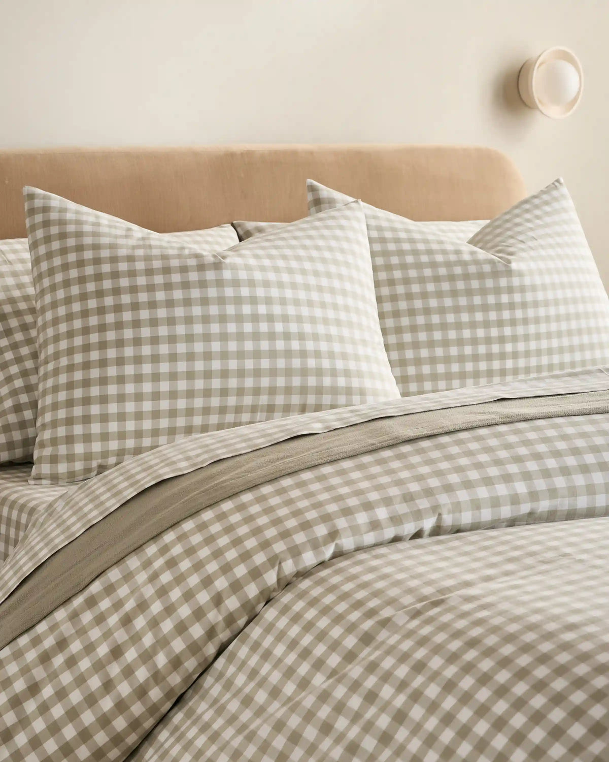 Organic Crisp Percale Gingham Sham Set
