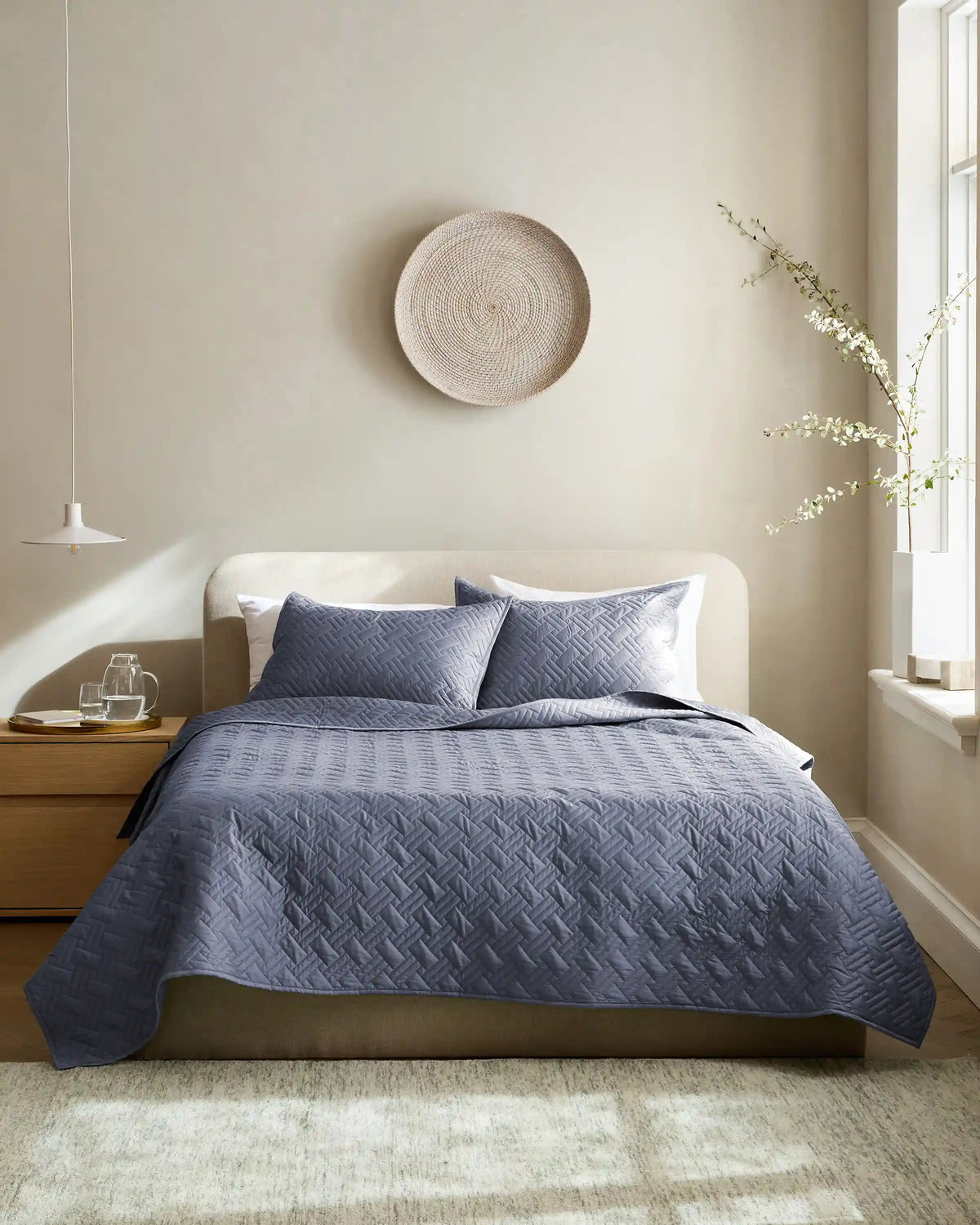 Organic Cotton Basketweave Quilt Set