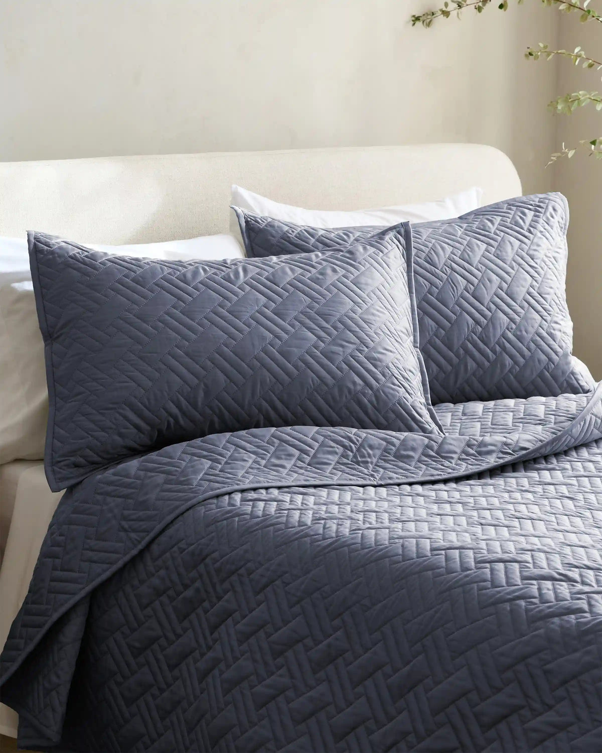 Organic Cotton Basketweave Quilt Set