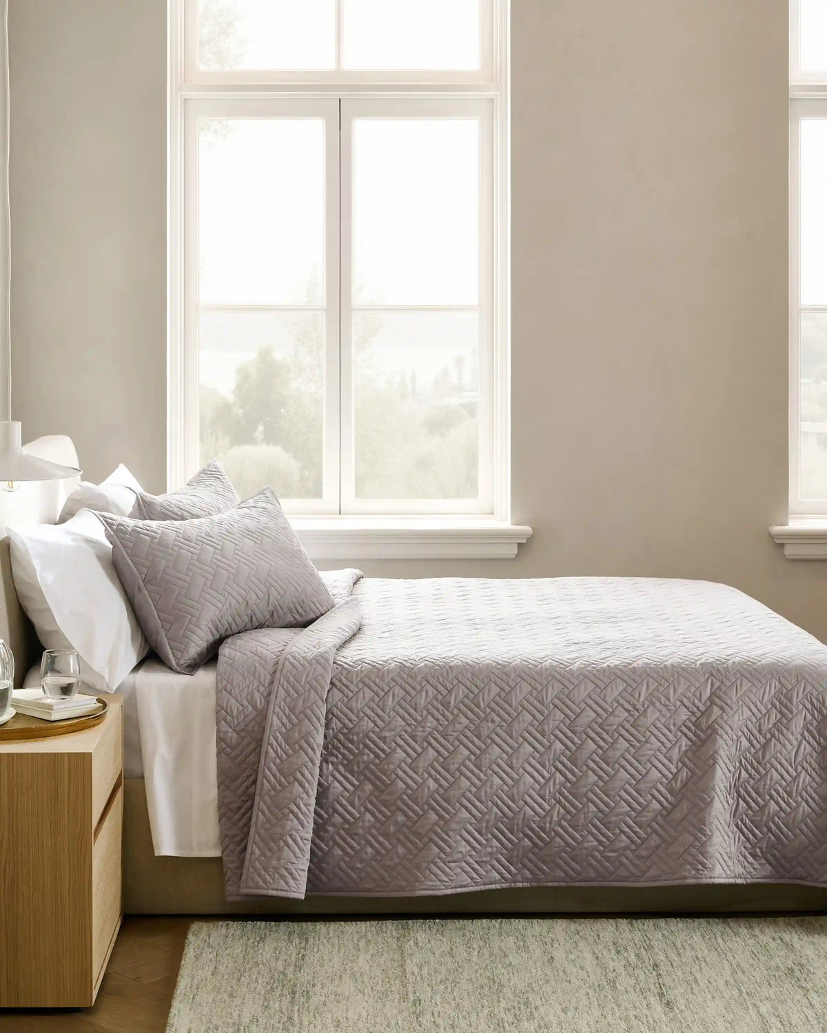 Organic Cotton Basketweave Quilt Set