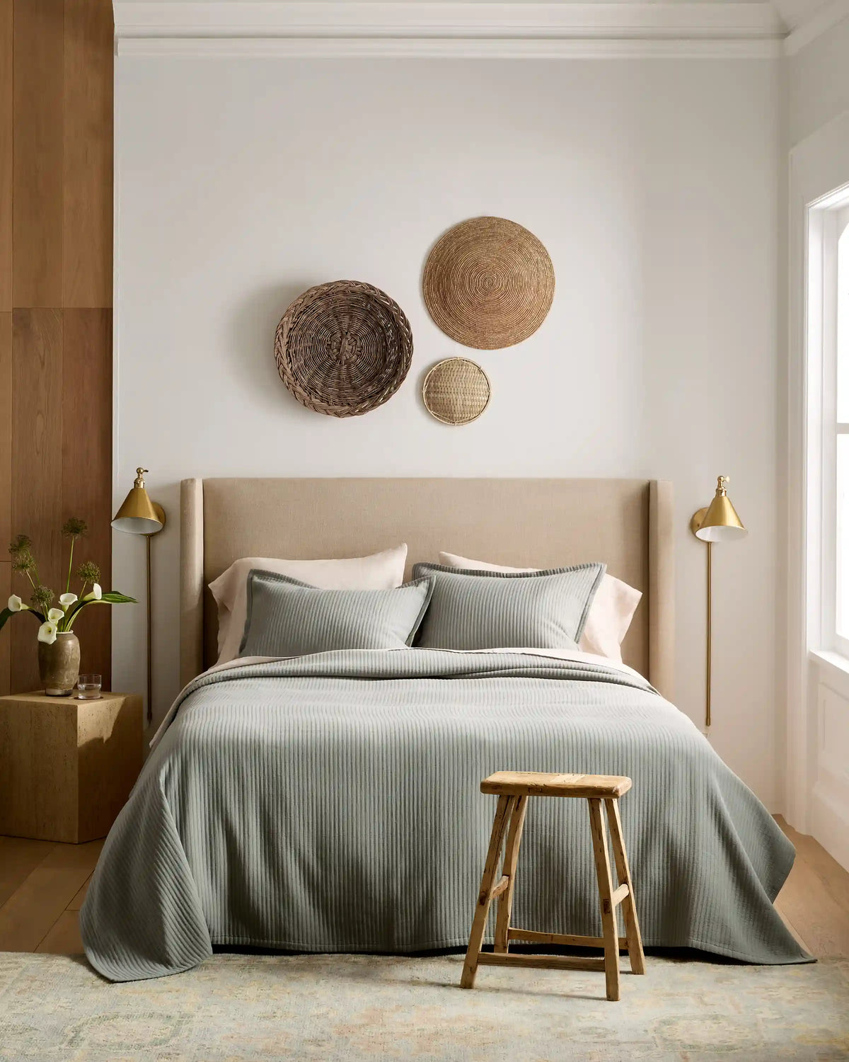 Organic Cotton Matelasse Coverlet Set