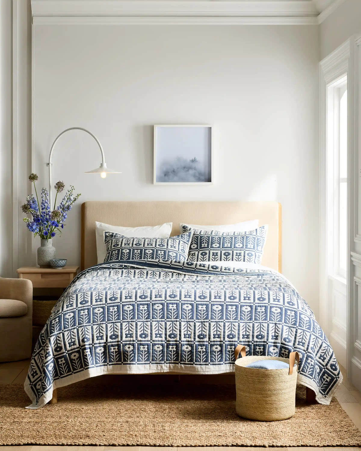 Organic Cotton Jacquard Floral Sham Set