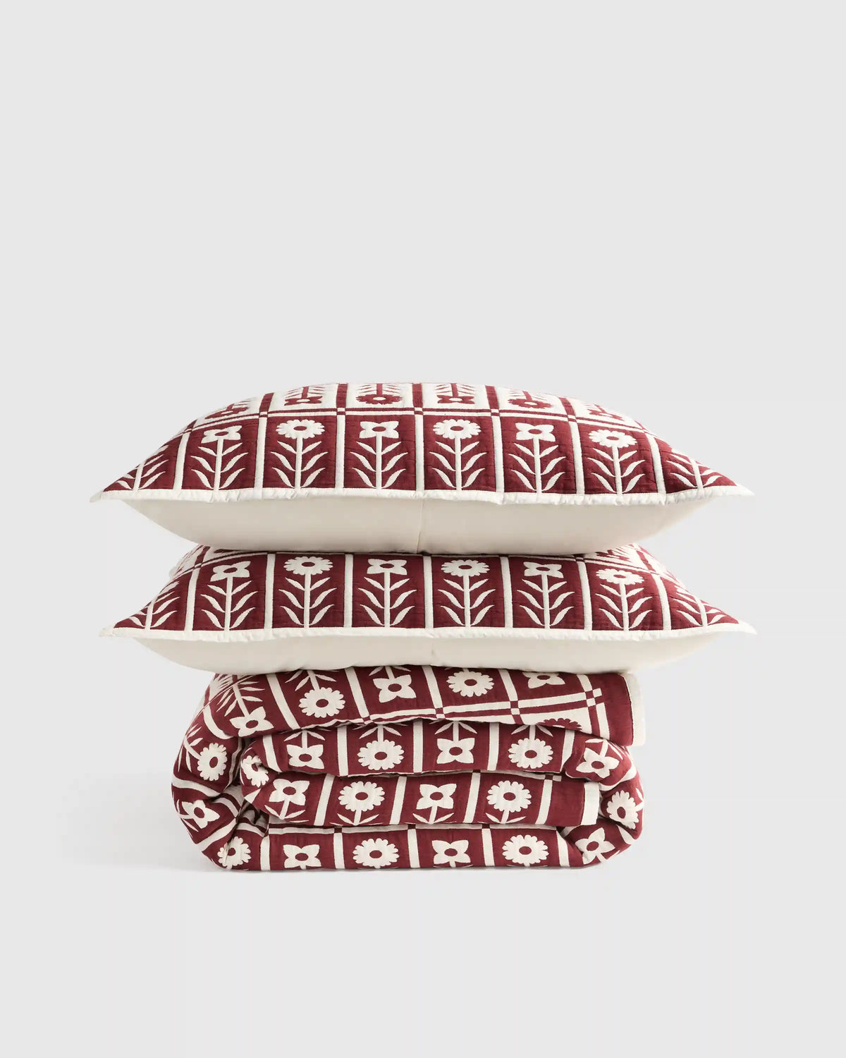 Organic Cotton Jacquard Floral Coverlet Set