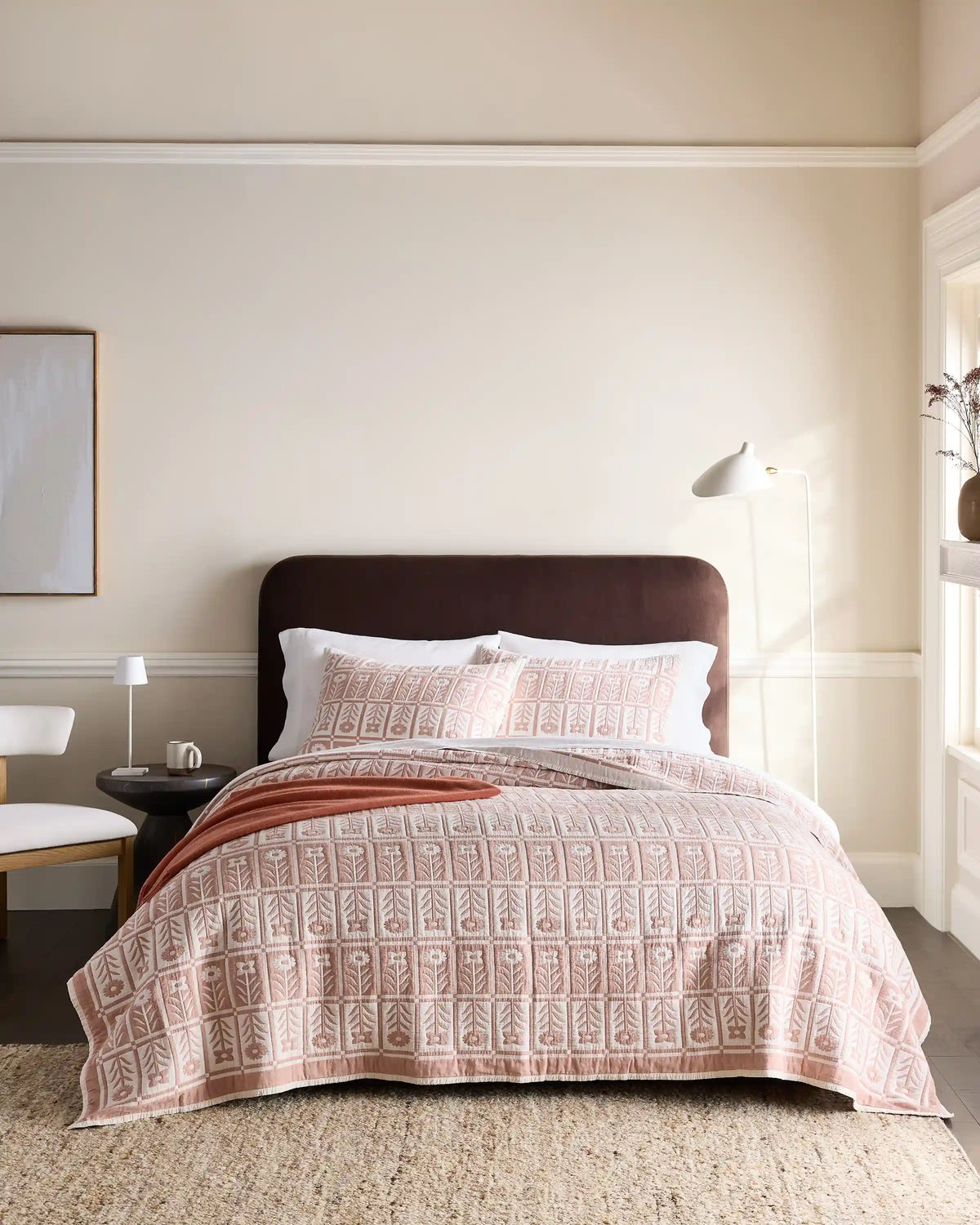Organic Cotton Jacquard Floral Sham Set