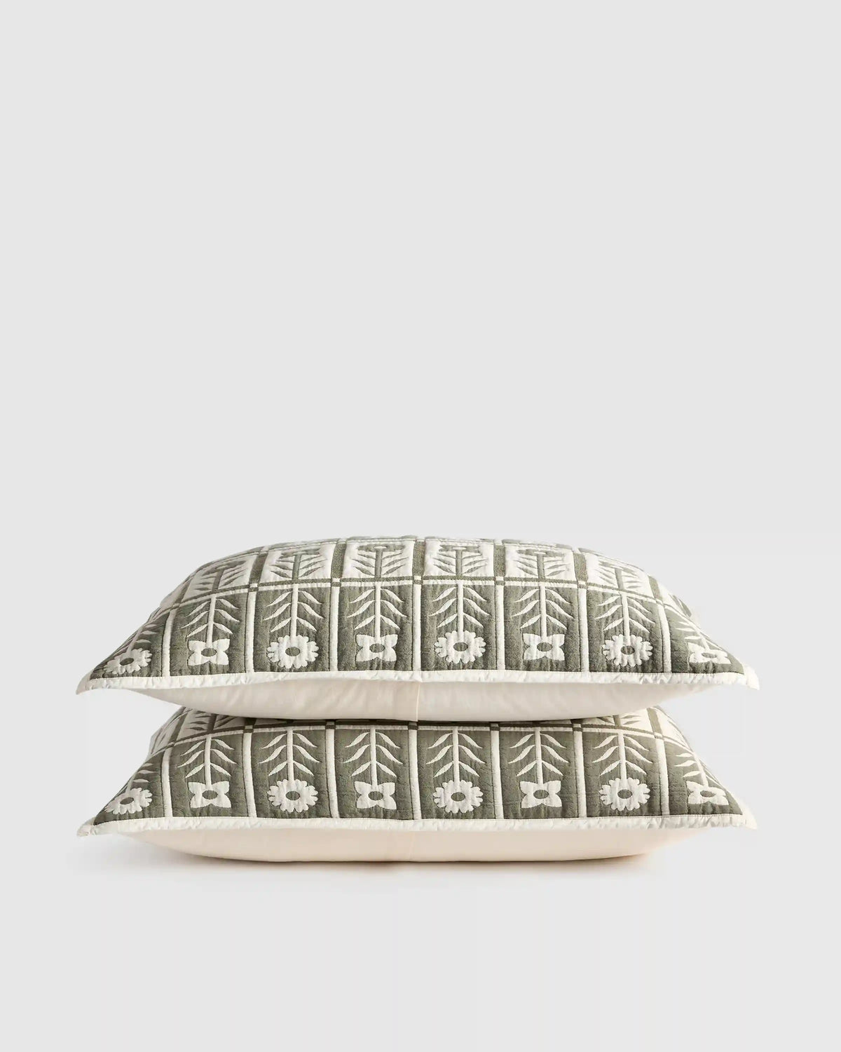 Organic Cotton Jacquard Floral Sham Set