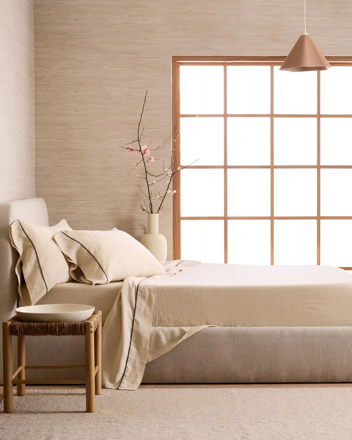 European Linen Piped Sheet Set