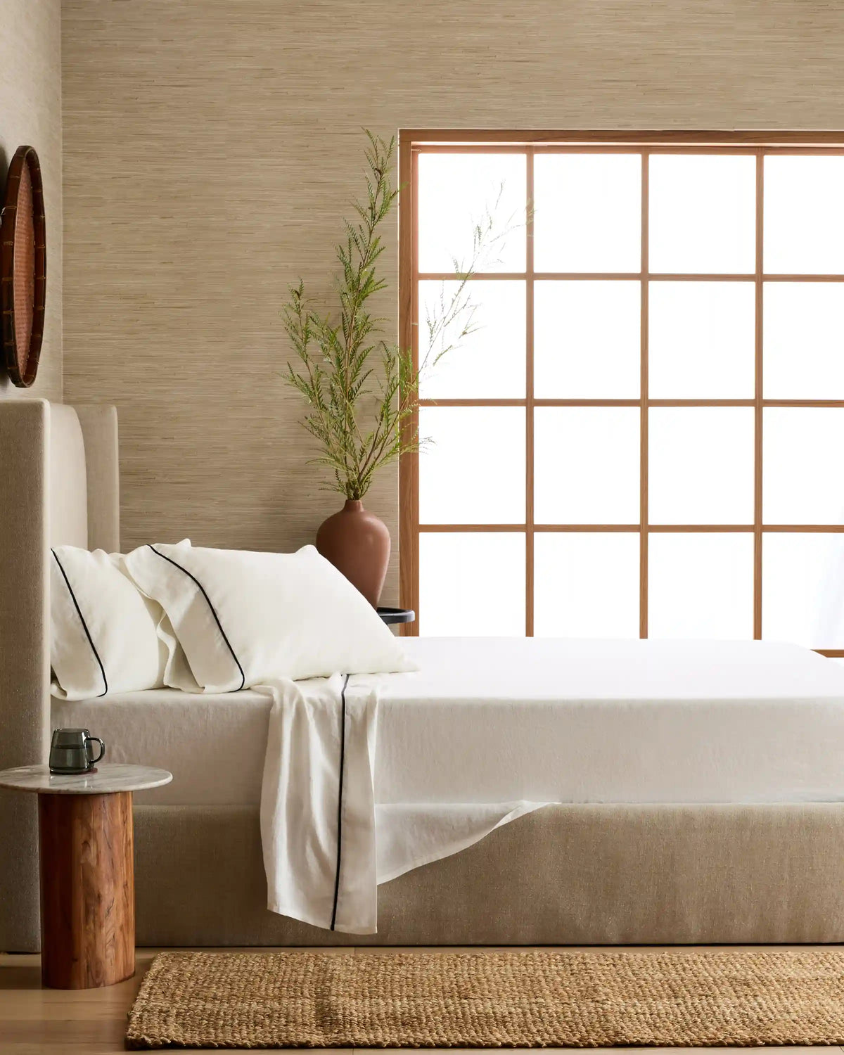 European Linen Piped Sheet Set