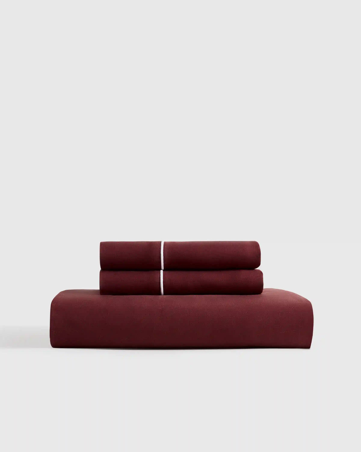 European Linen Piped Fitted Sheet Set
