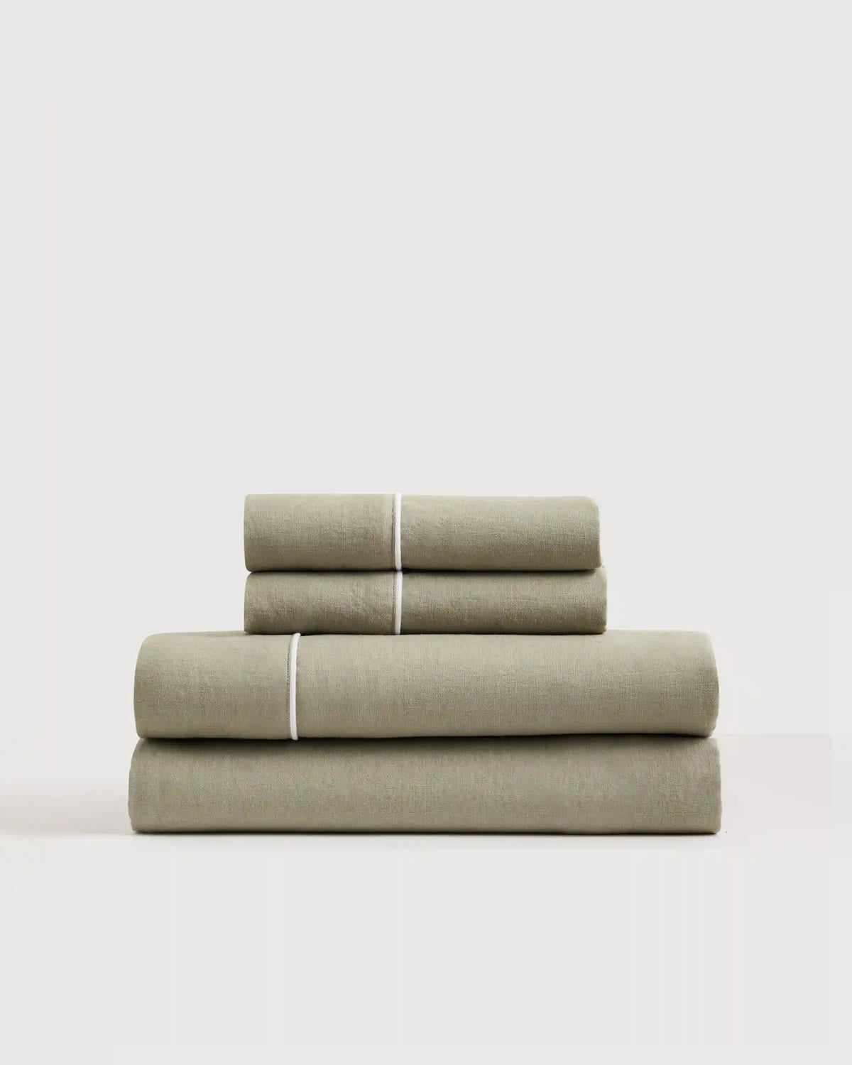 European Linen Piped Sheet Set