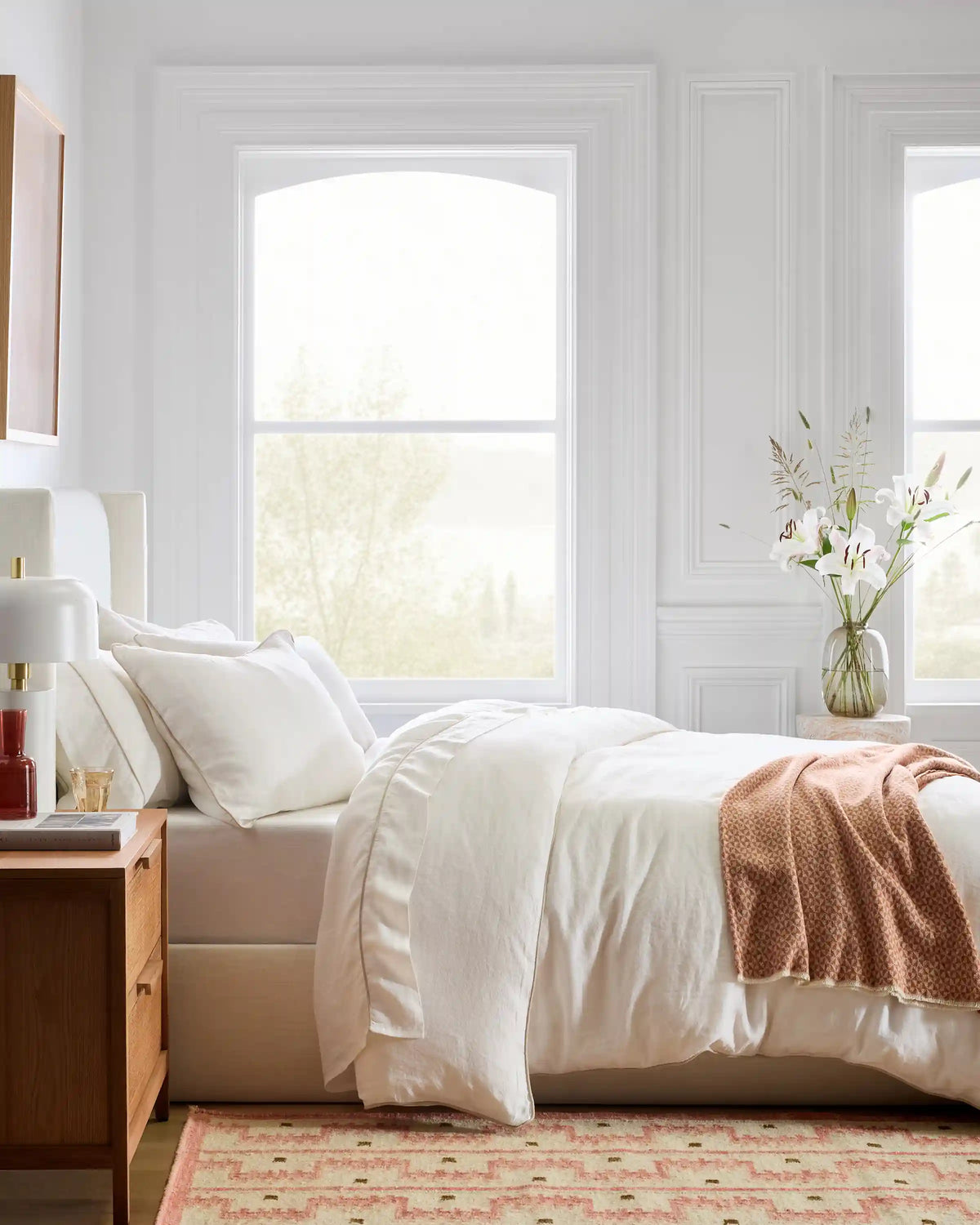 European Linen Piped Deluxe Bedding Bundle