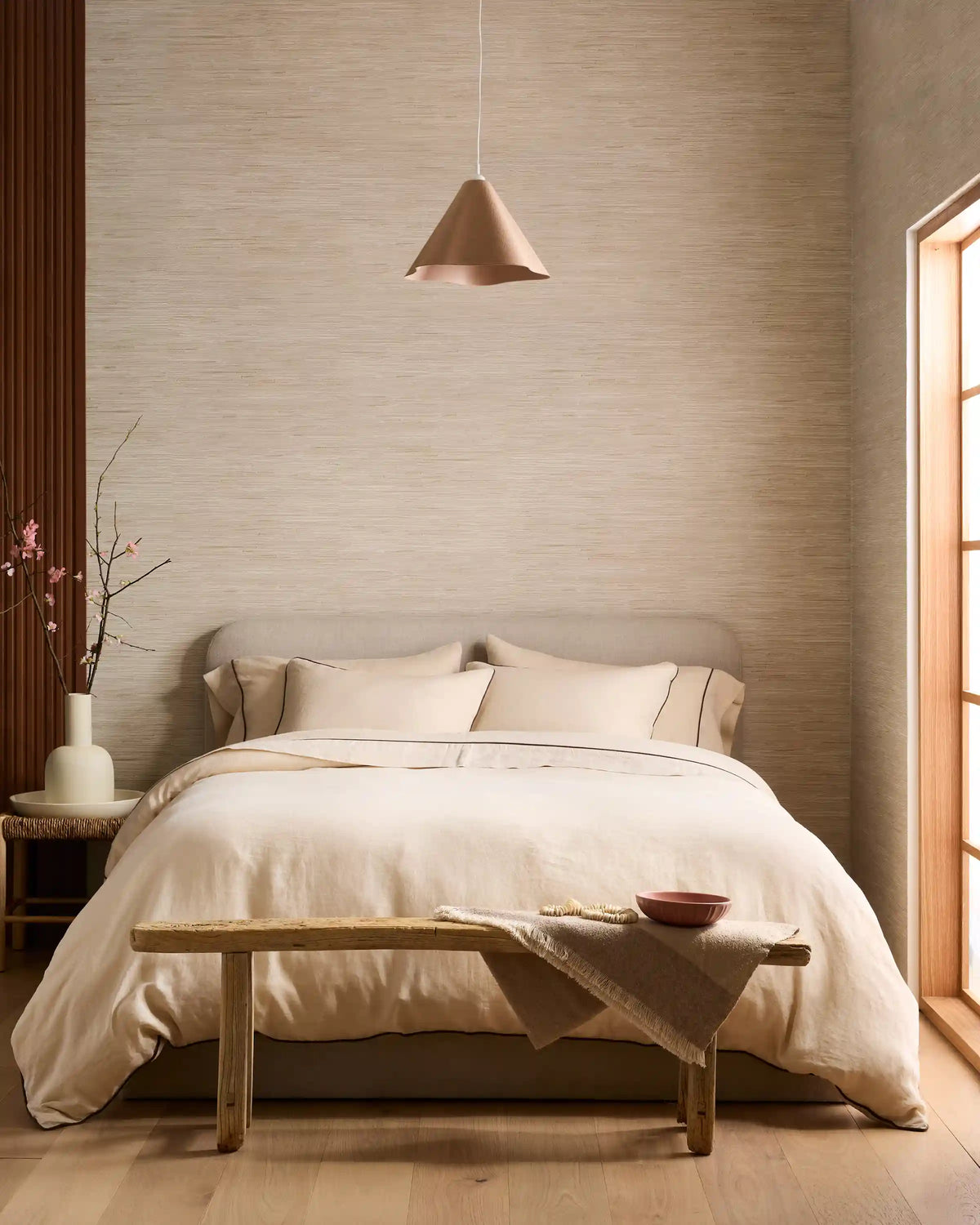 European Linen Piped Sham Set
