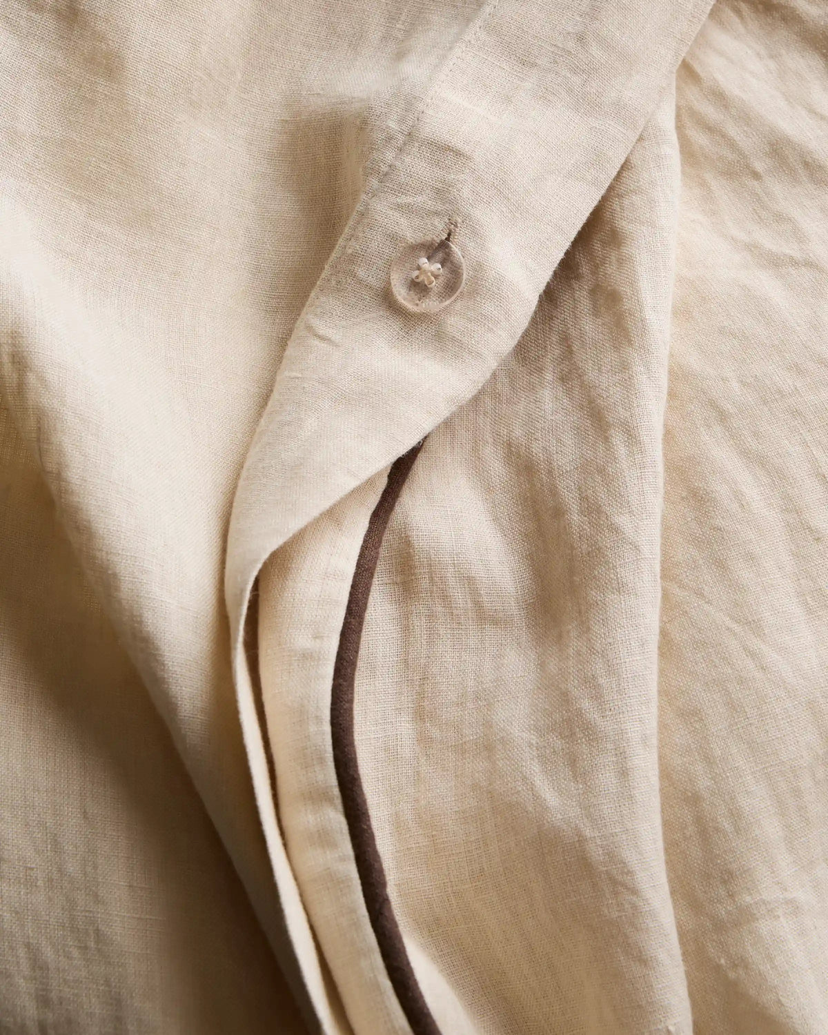 European Linen Piped Duvet Cover Set