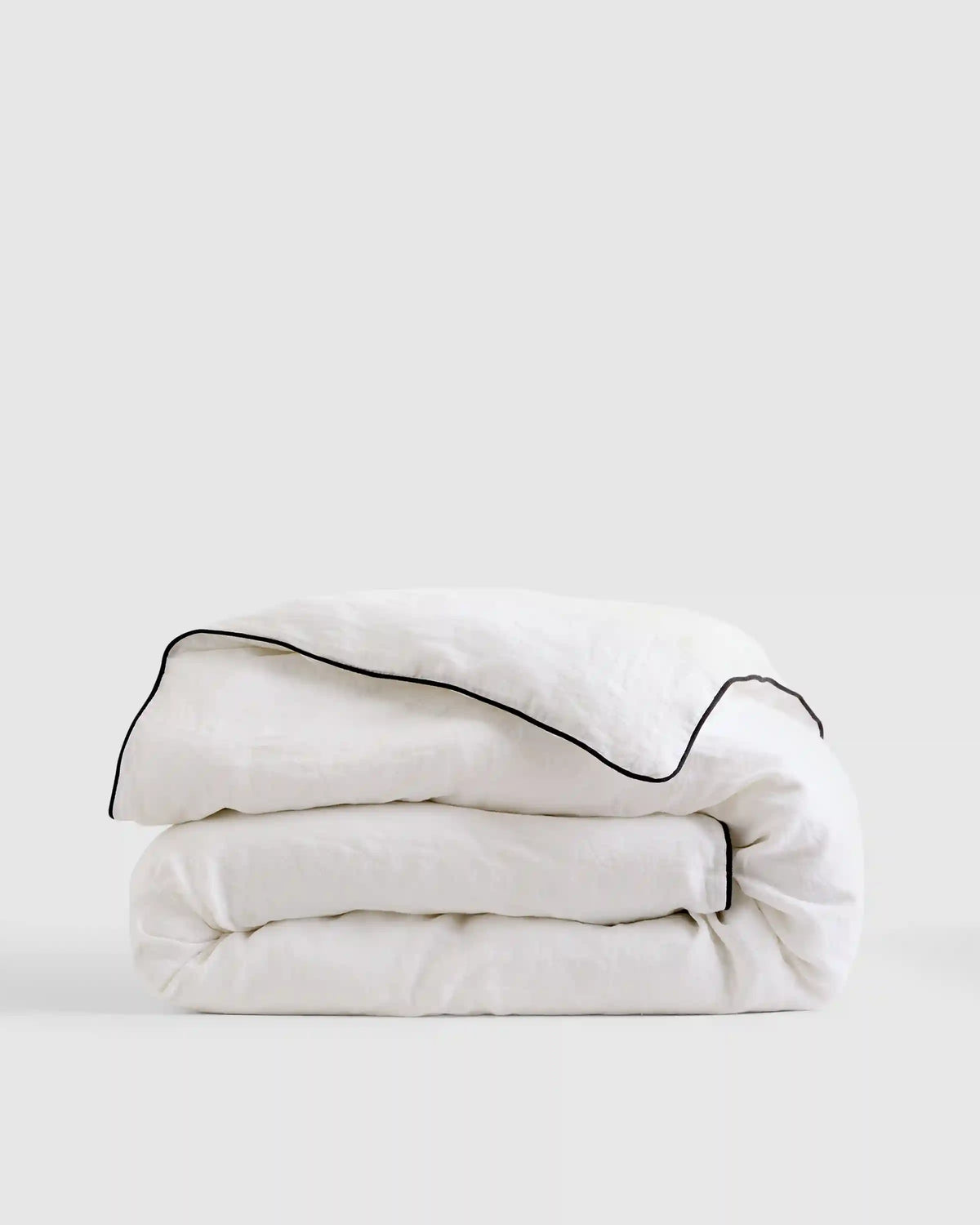 European Linen Piped Duvet Cover