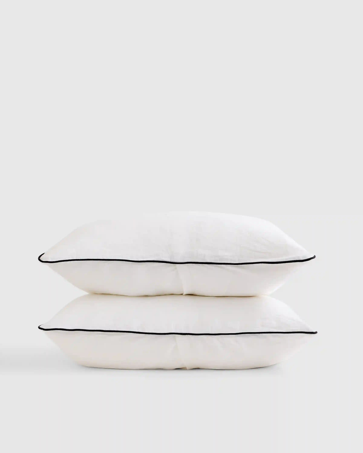 European Linen Piped Sham Set