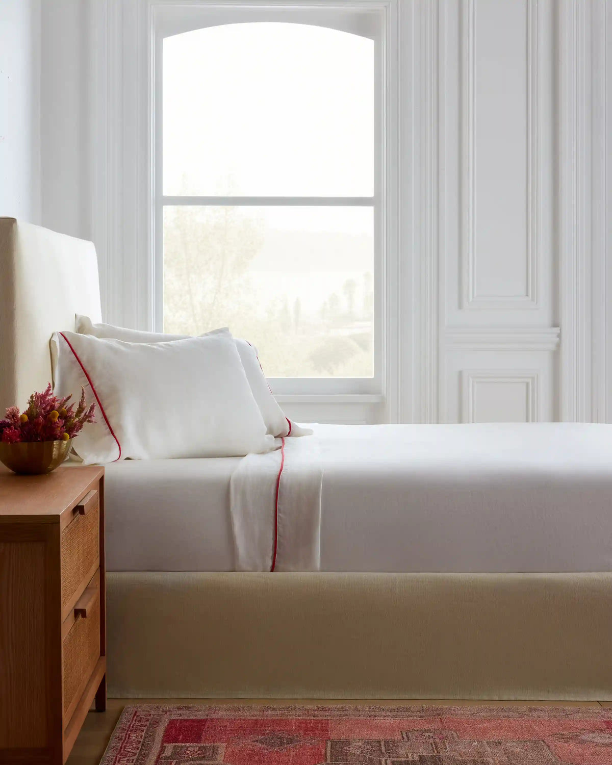 European Linen Piped Pillowcase Set