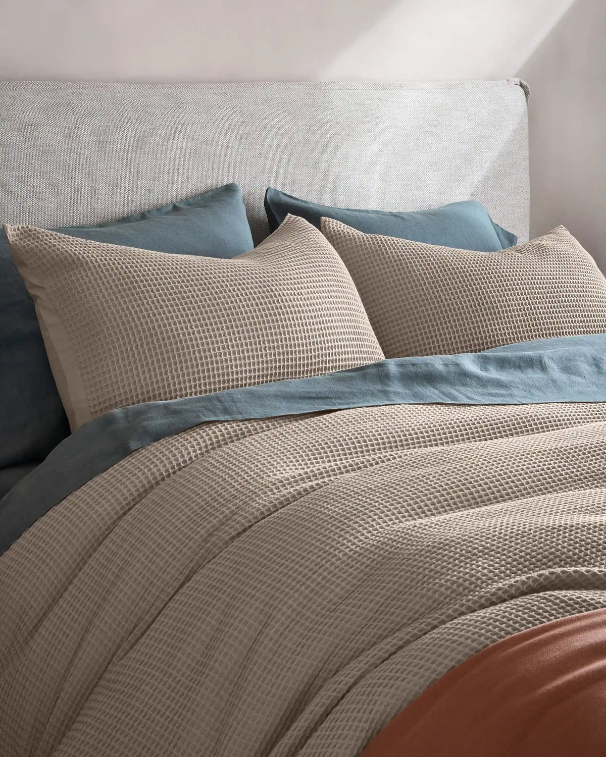 Organic Waffle Duvet Cover Set